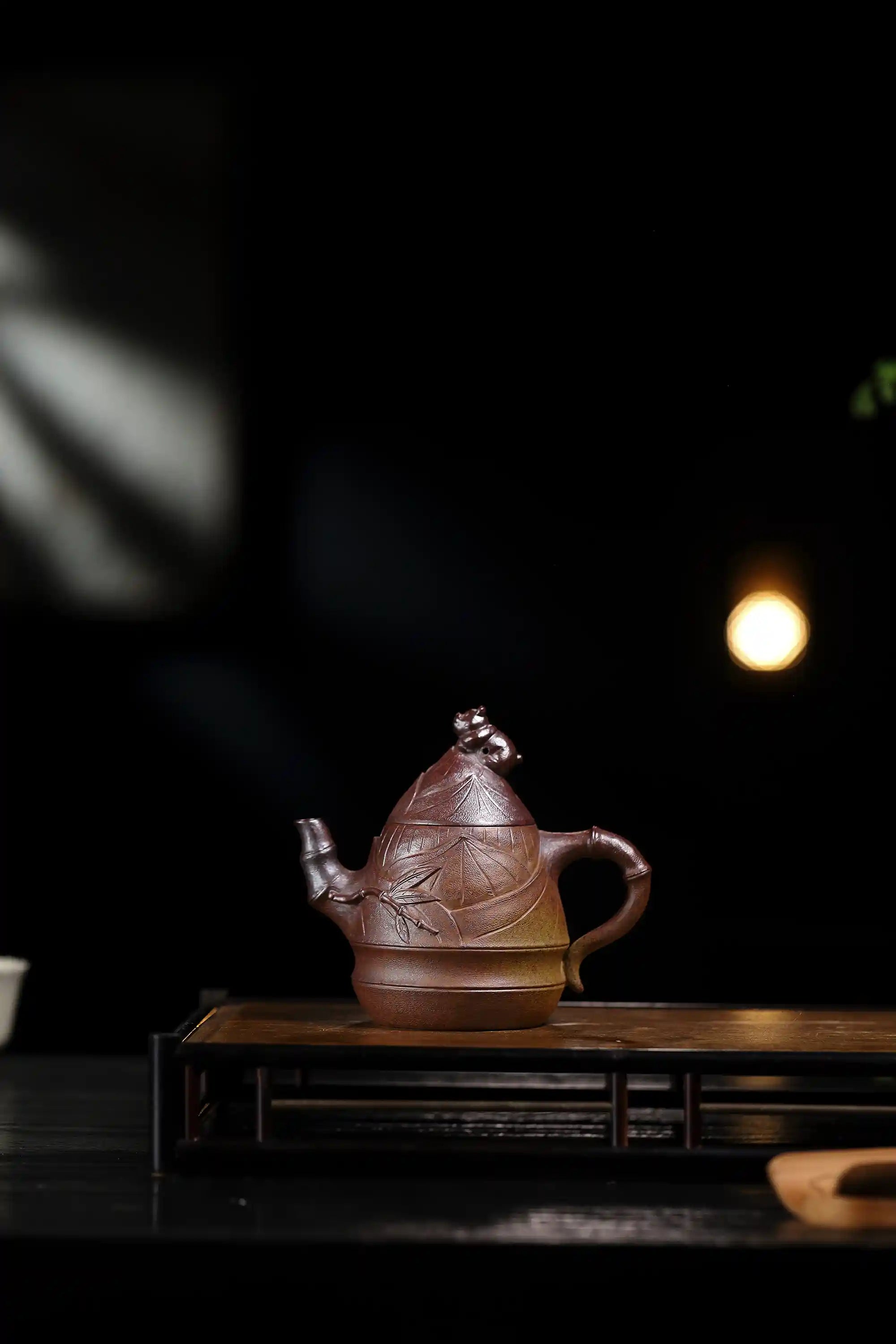 Yixing Zisha Handmade Bamboo Shoot Panda Teapot