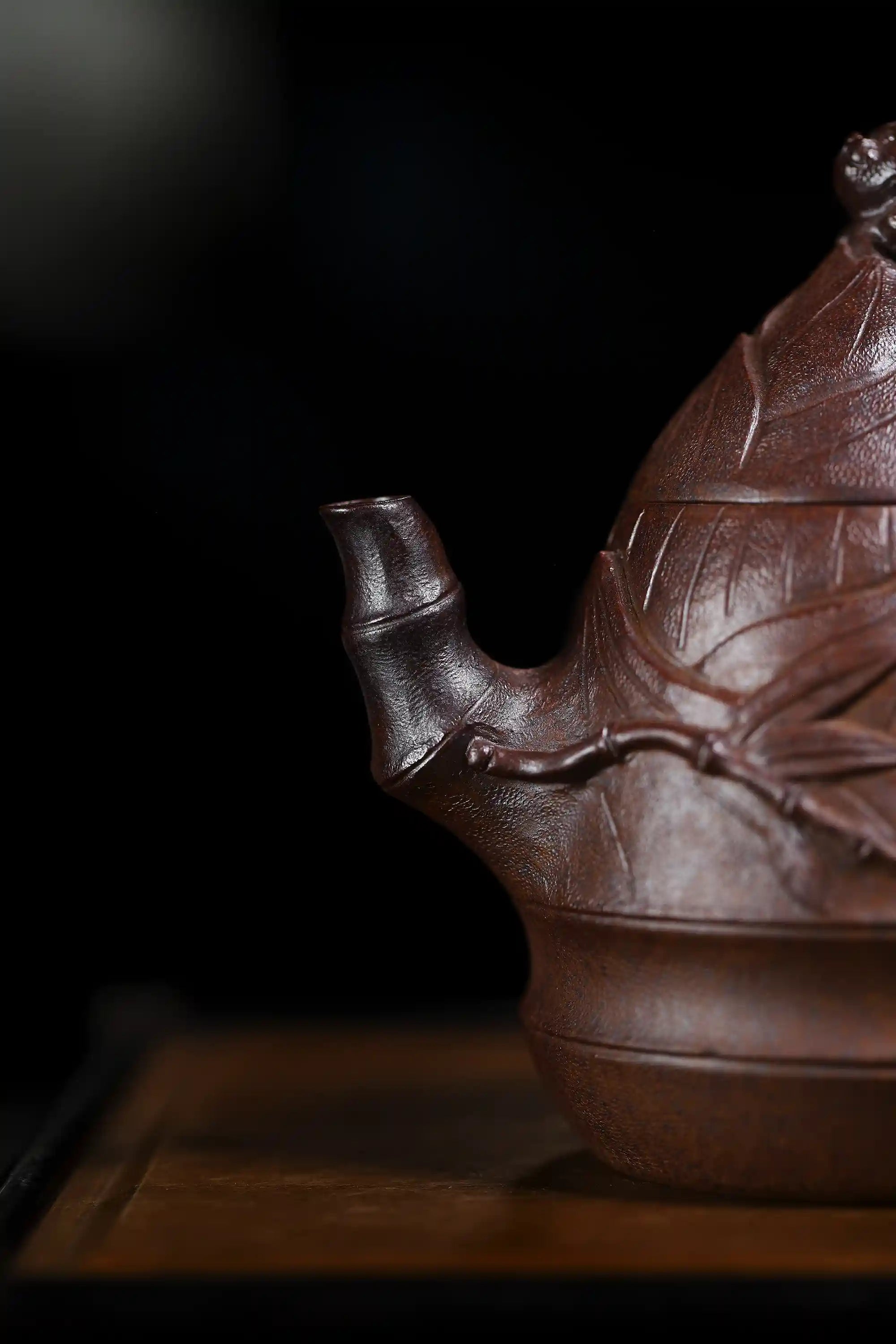 Yixing Zisha Handmade Bamboo Shoot Panda Teapot