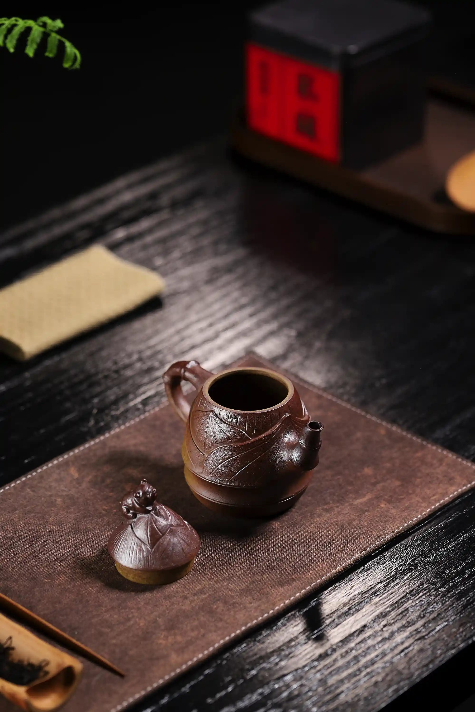 Yixing Zisha Handmade Bamboo Shoot Panda Teapot