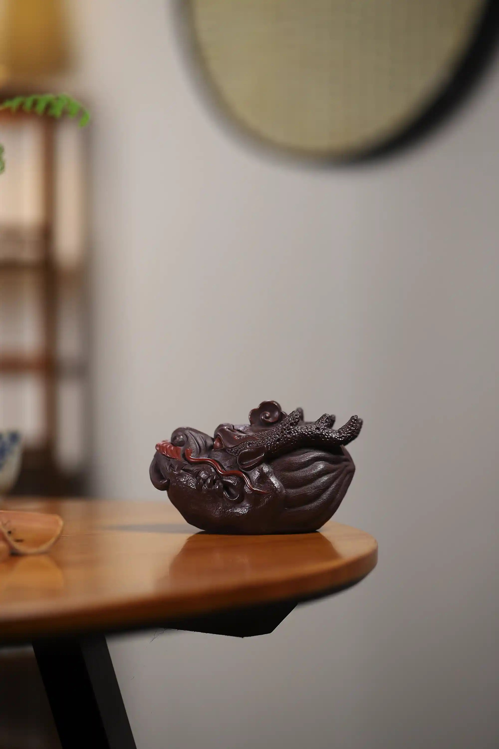 Yixing Zisha Handmade Bionic Dragon Head Teapot