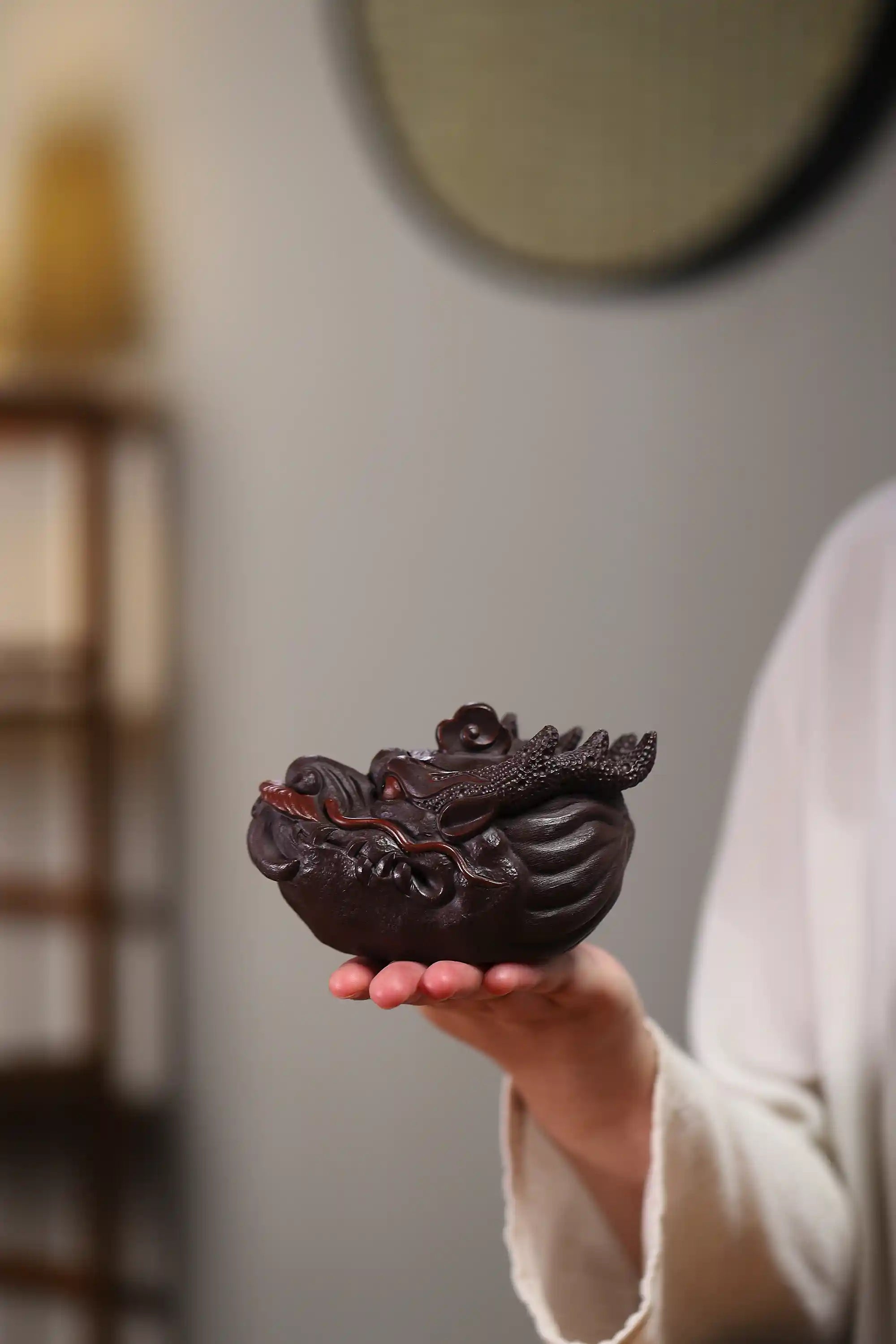 Yixing Zisha Handmade Bionic Dragon Head Teapot