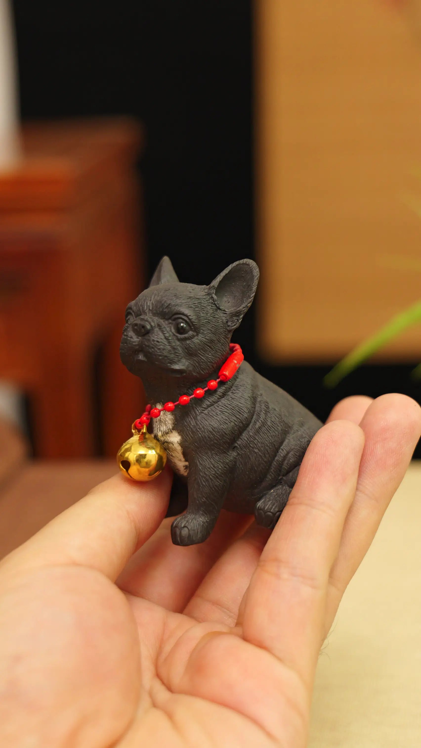 Yixing Zisha Handmade Black French Bulldog Tea Pet
