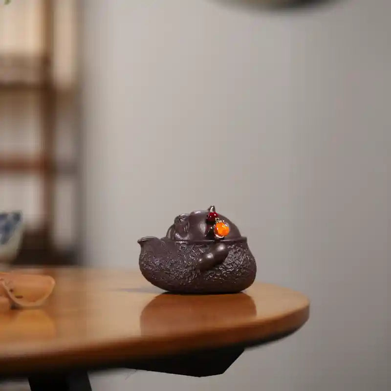 Yixing Zisha Handmade Cat Teapot