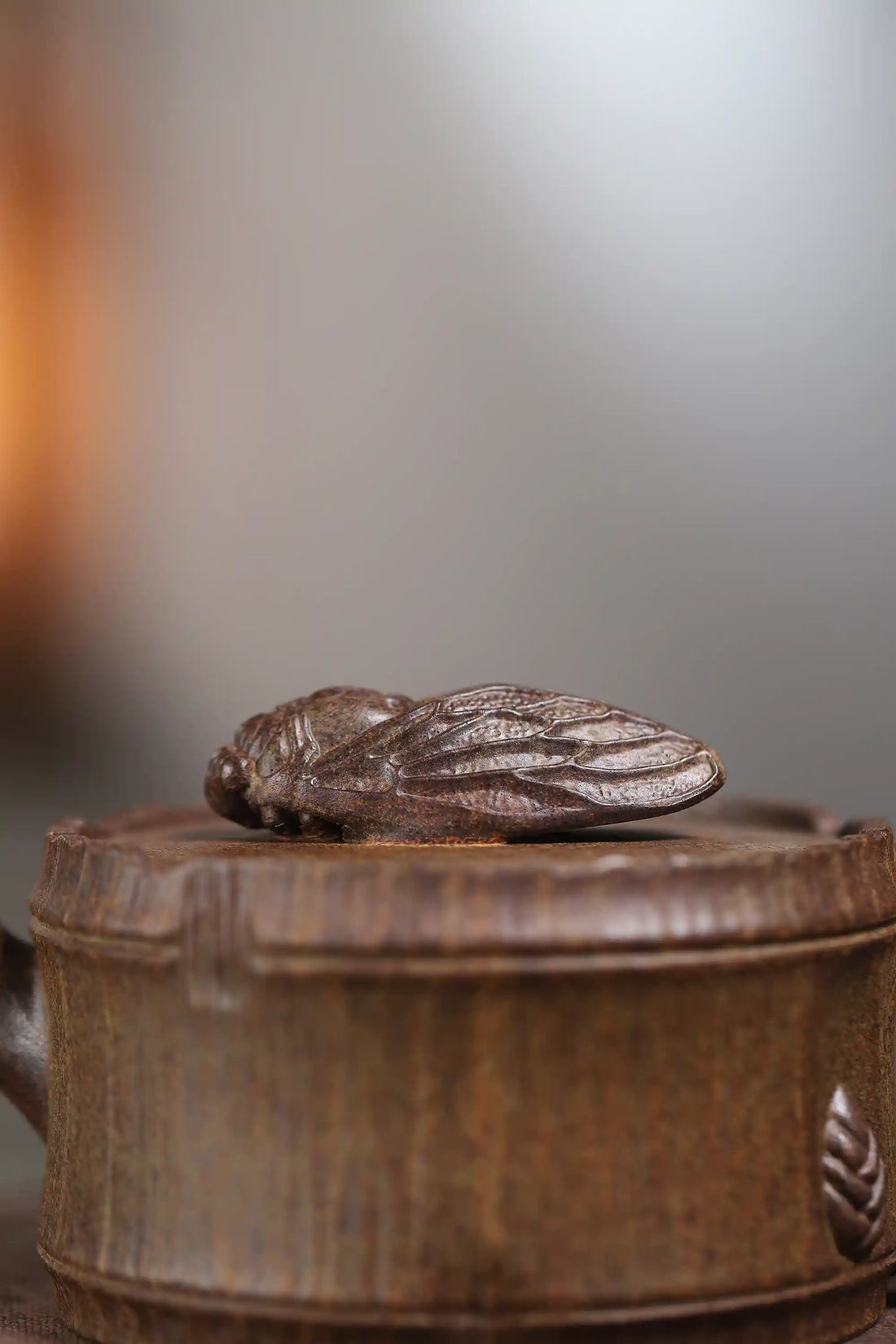 Yixing Zisha Handmade Cicada Bamboo Tube Teapot