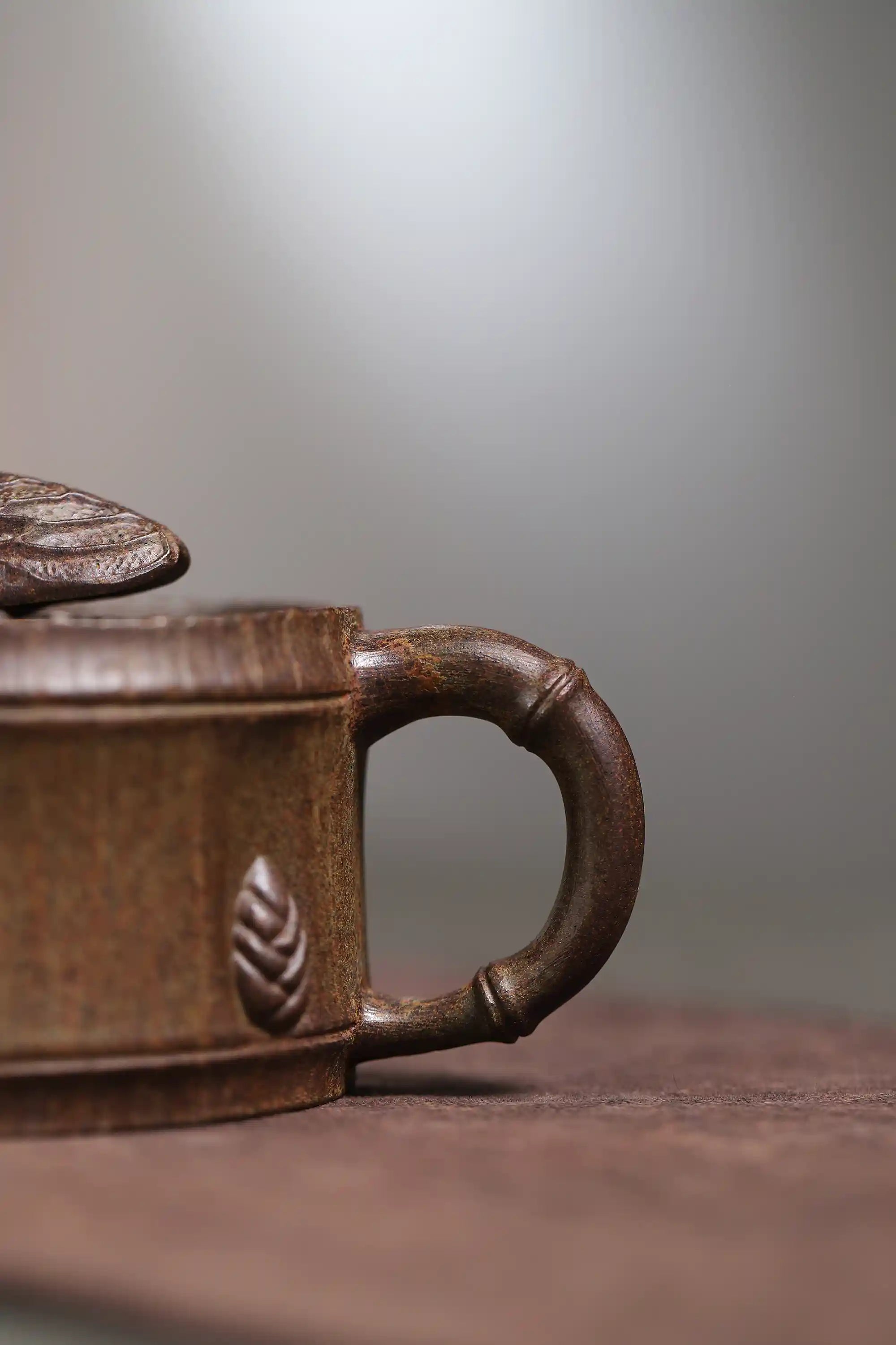 Yixing Zisha Handmade Cicada Bamboo Tube Teapot