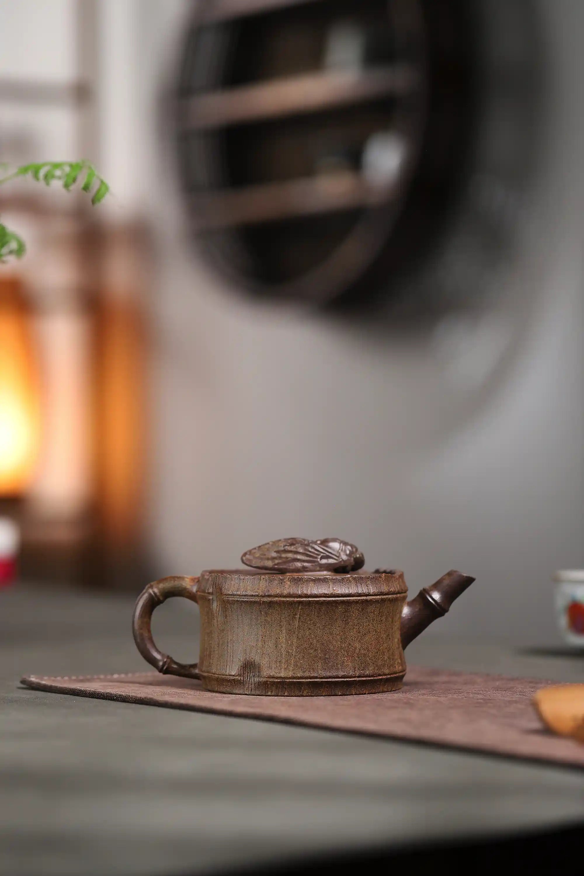 Yixing Zisha Handmade Cicada Bamboo Tube Teapot