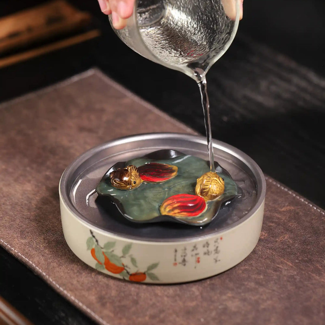 Yixing Zisha Handmade Color - changing Goldfish Tea Pet