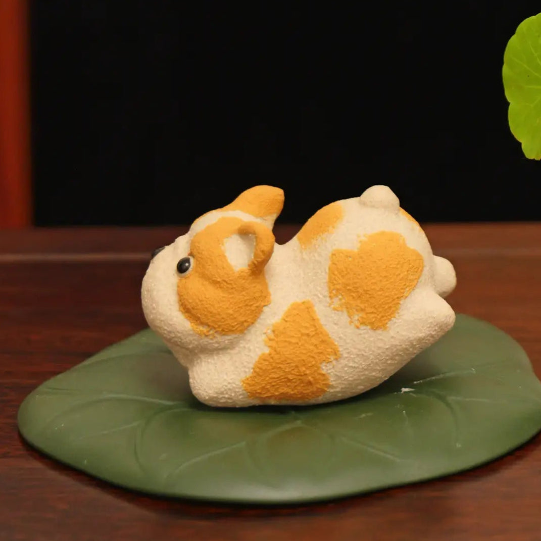 Yixing Zisha Handmade Cute Corgi Tea Pet (Lovely Lying-down Style)