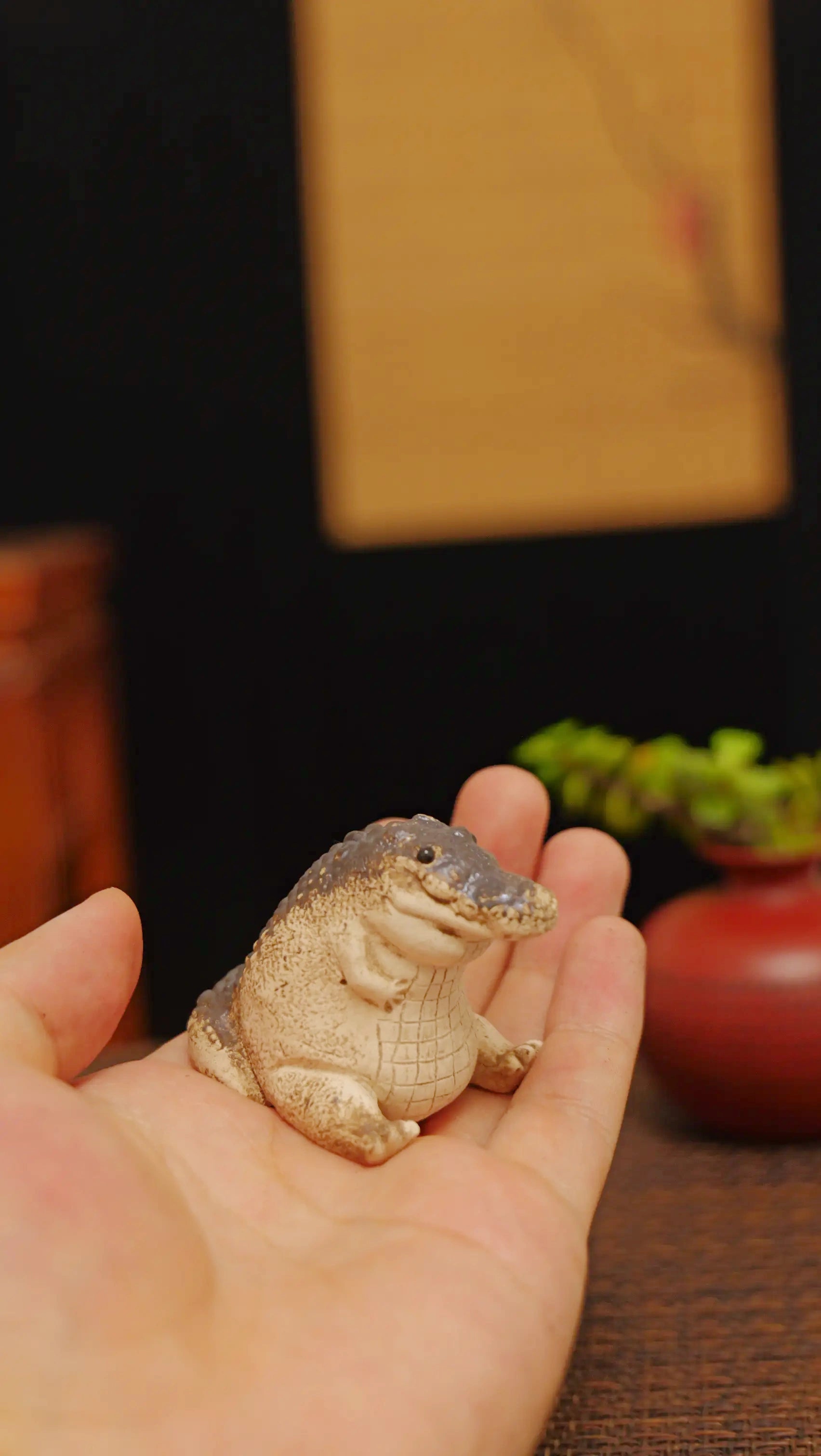 Yixing Zisha Handmade Cute Crocodile Tea Pet
