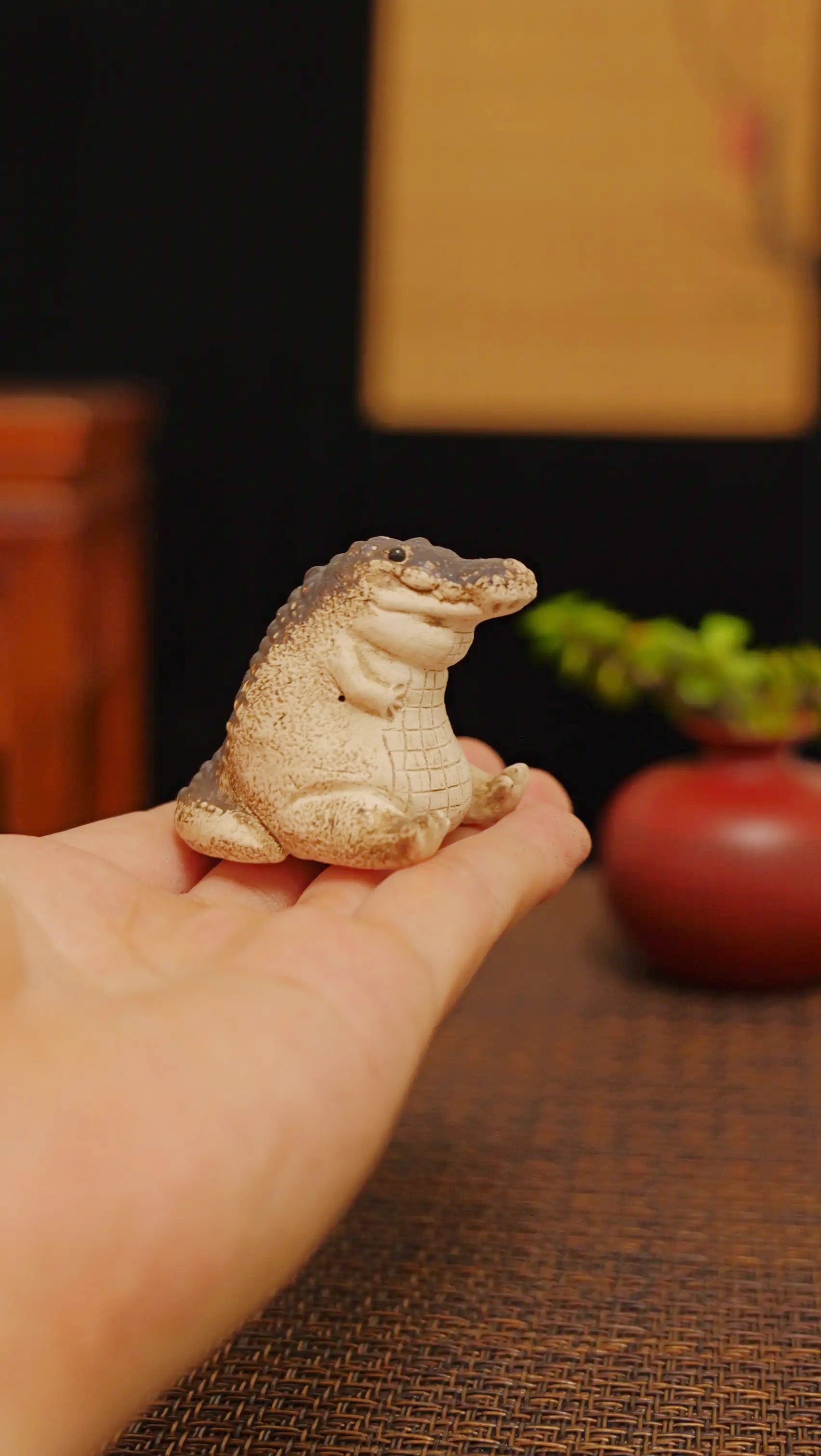 Yixing Zisha Handmade Cute Crocodile Tea Pet