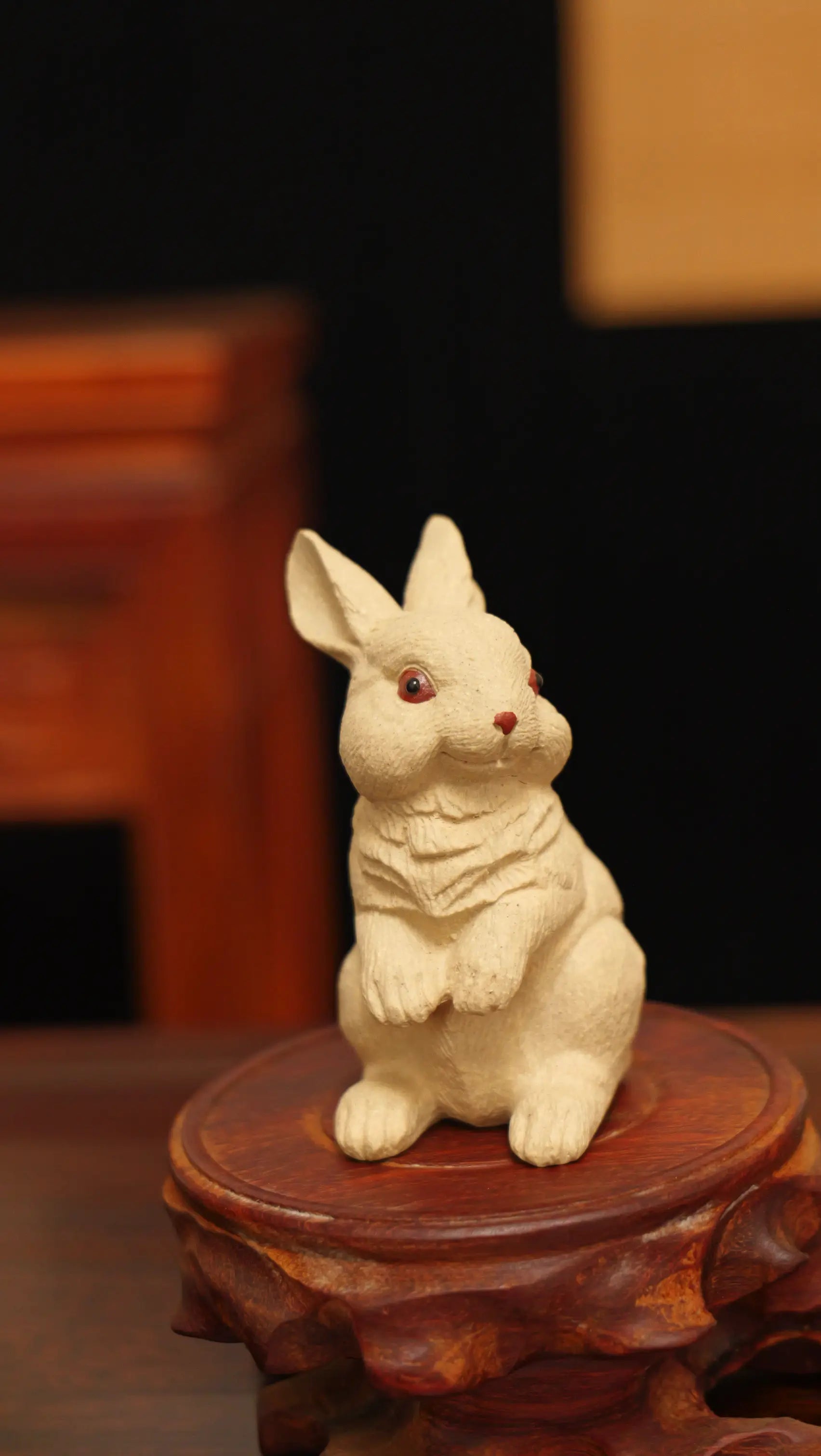 Yixing Zisha Handmade Jade Rabbit Tea Pet (Auspicious Style)