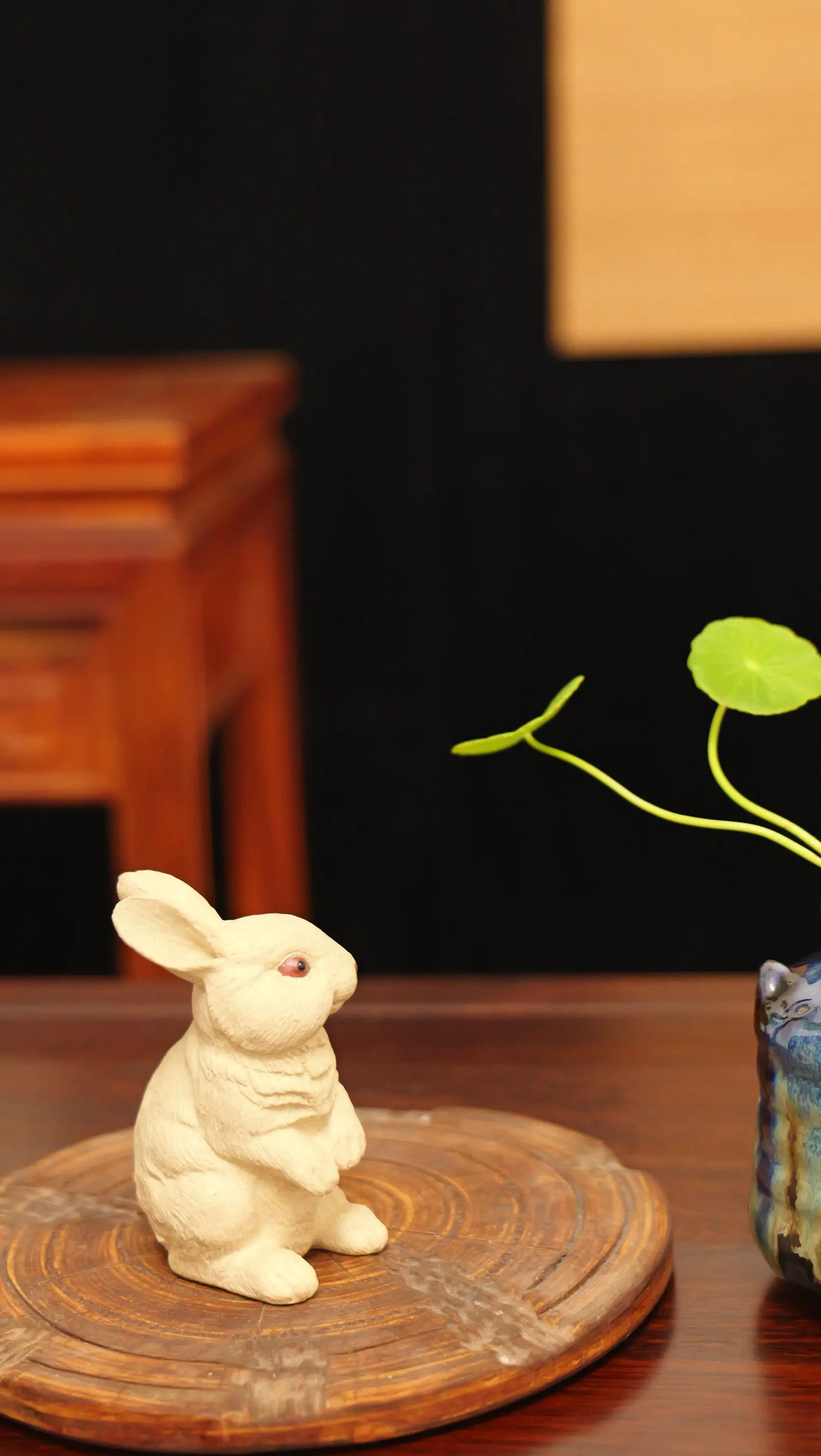 Yixing Zisha Handmade Jade Rabbit Tea Pet (Auspicious Style)
