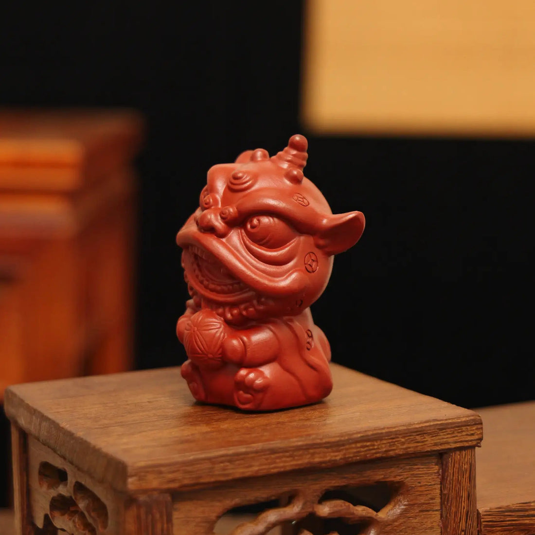 Yixing Zisha Handmade Cute Little Lion Tea Pet