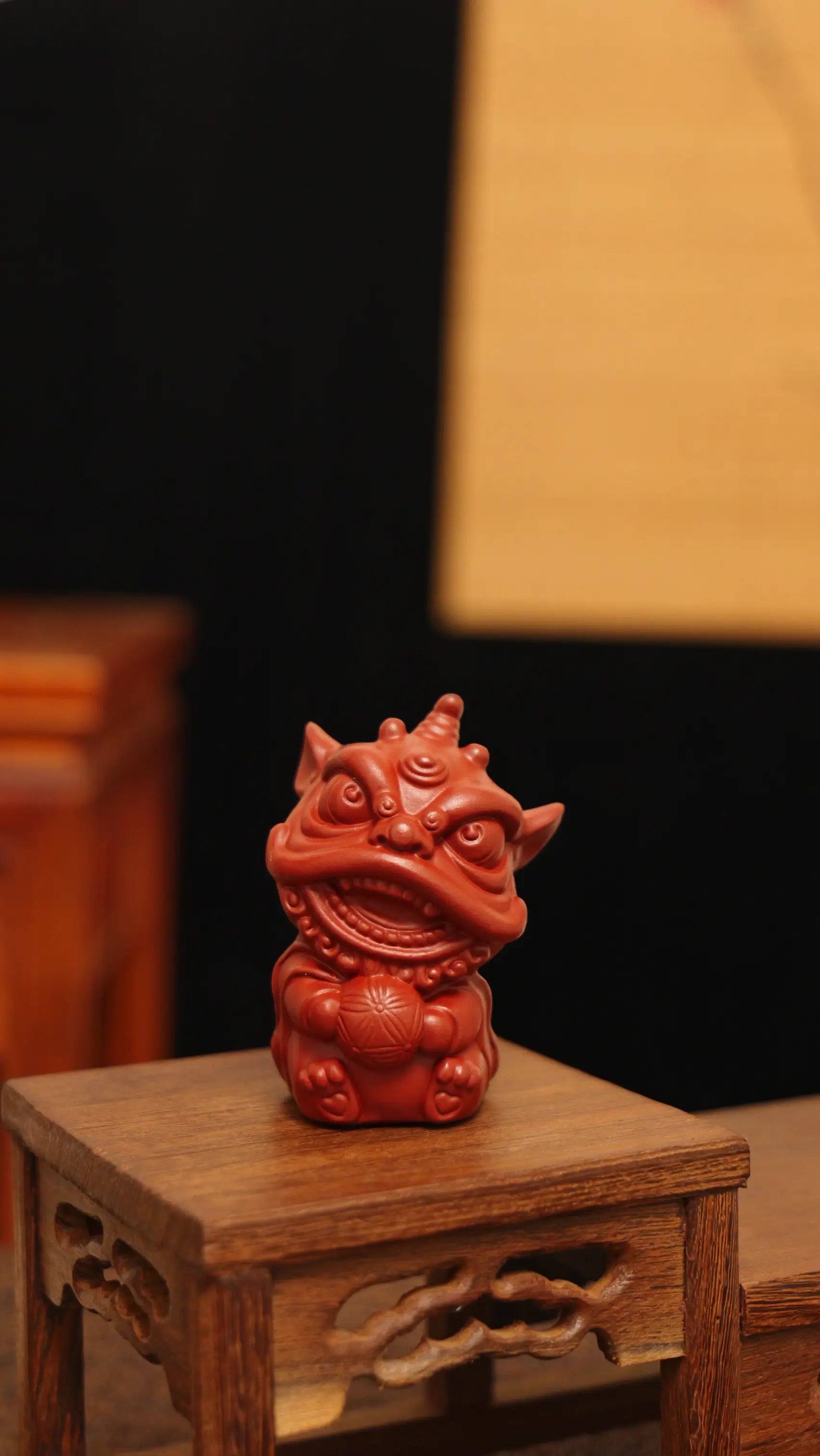 Yixing Zisha Handmade Cute Little Lion Tea Pet