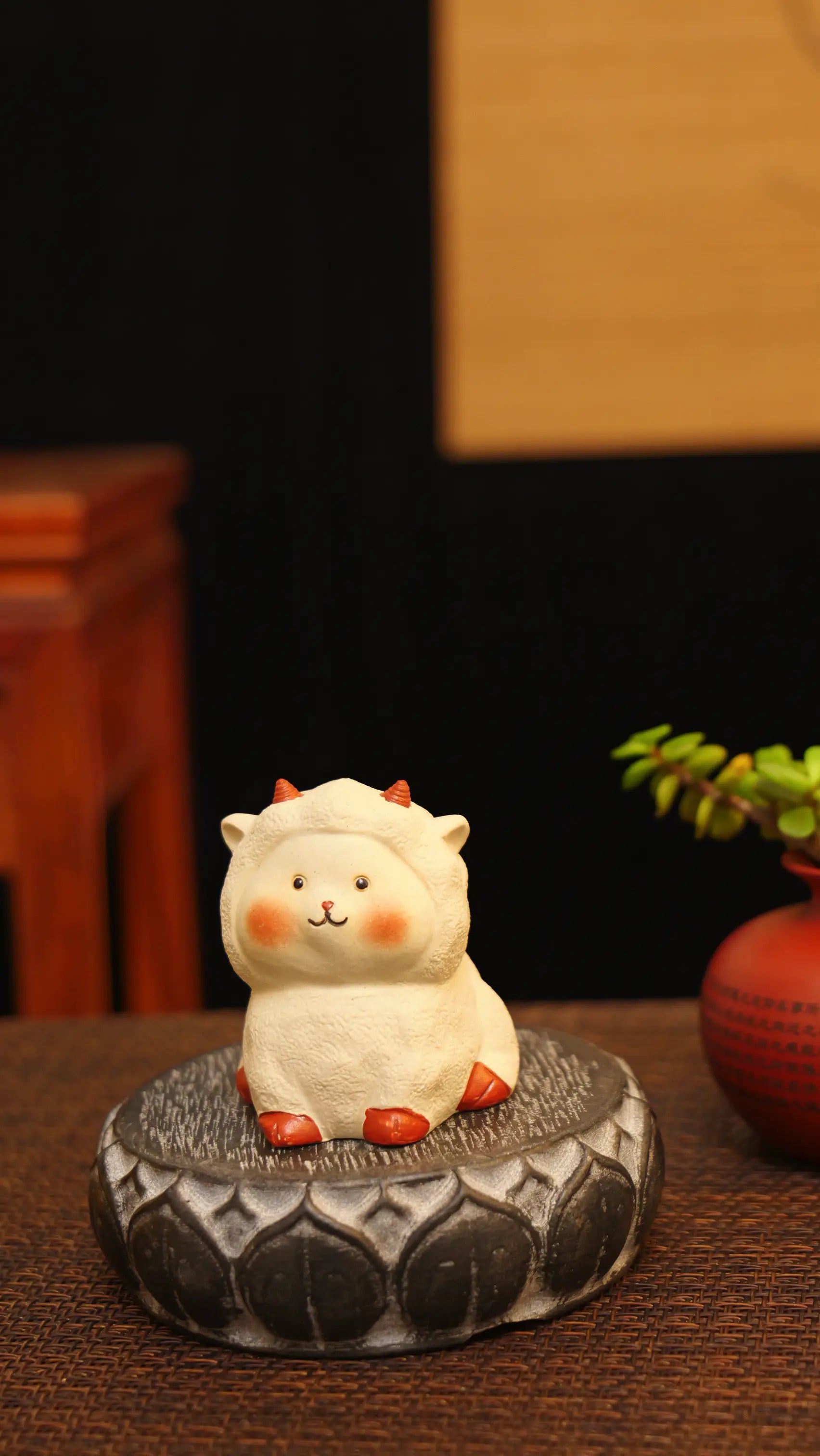 Yixing Zisha Handmade Cute Sheep Tea Pet