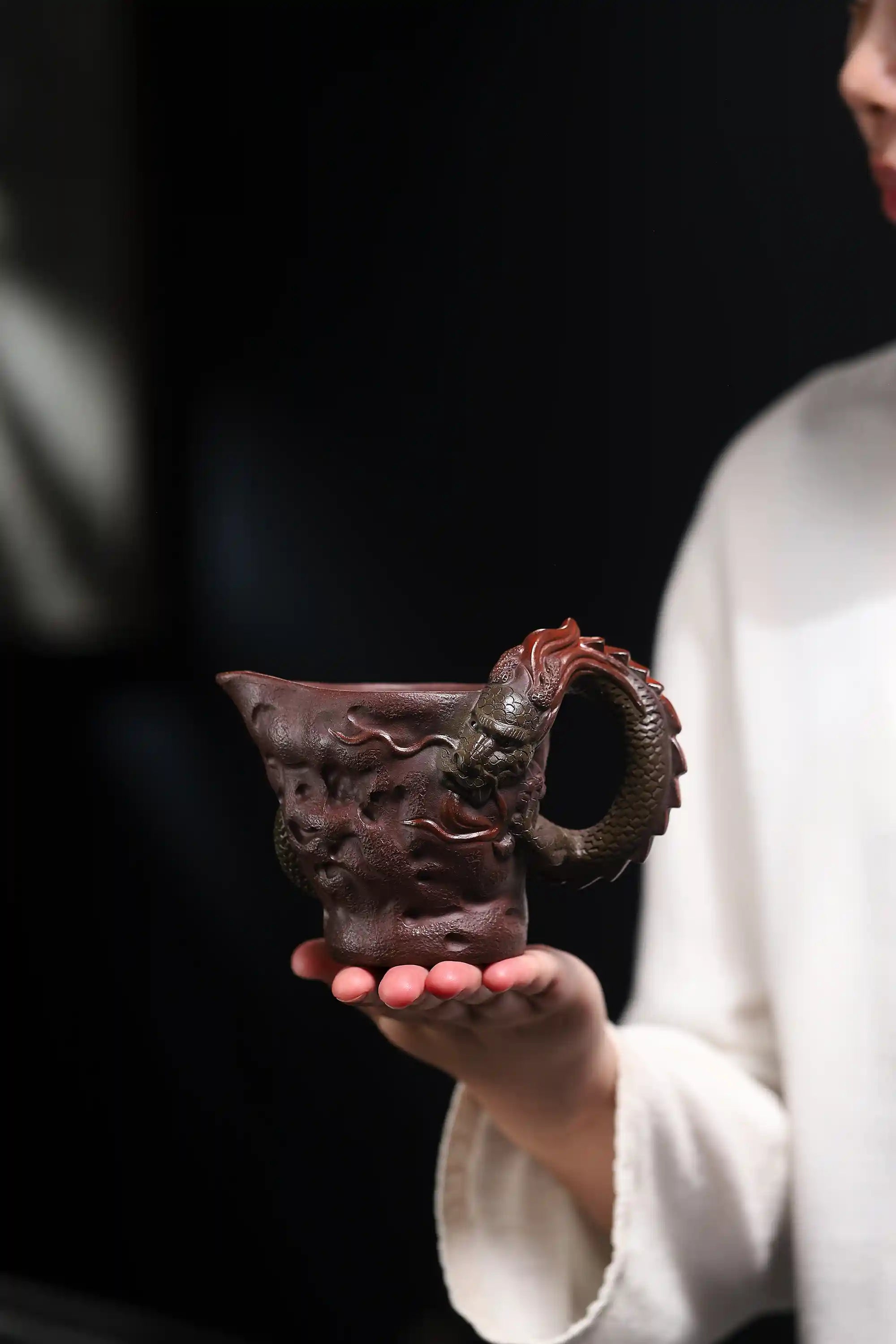 Yixing Zisha Handmade Dragon-Head Teacup