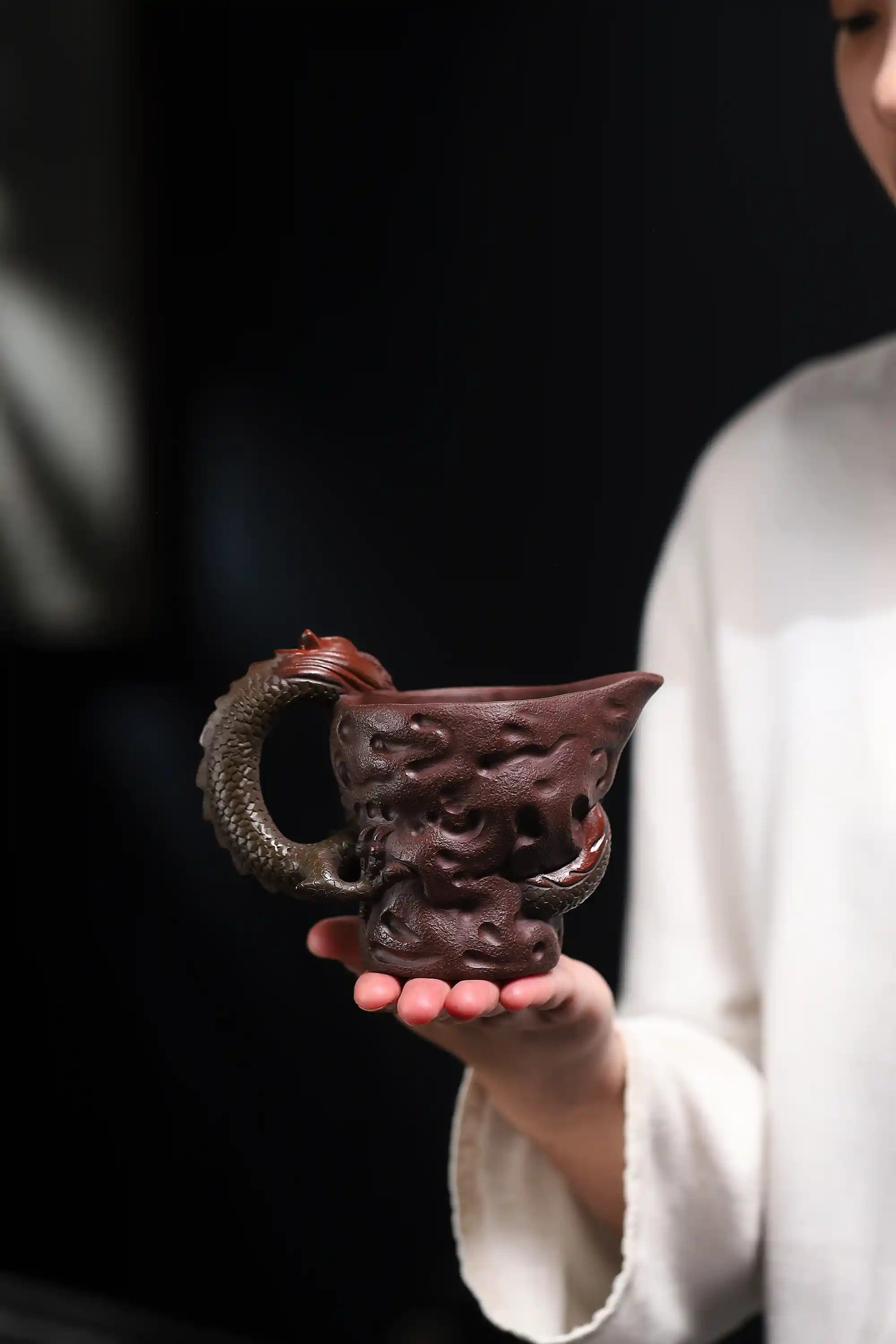 Yixing Zisha Handmade Dragon-Head Teacup