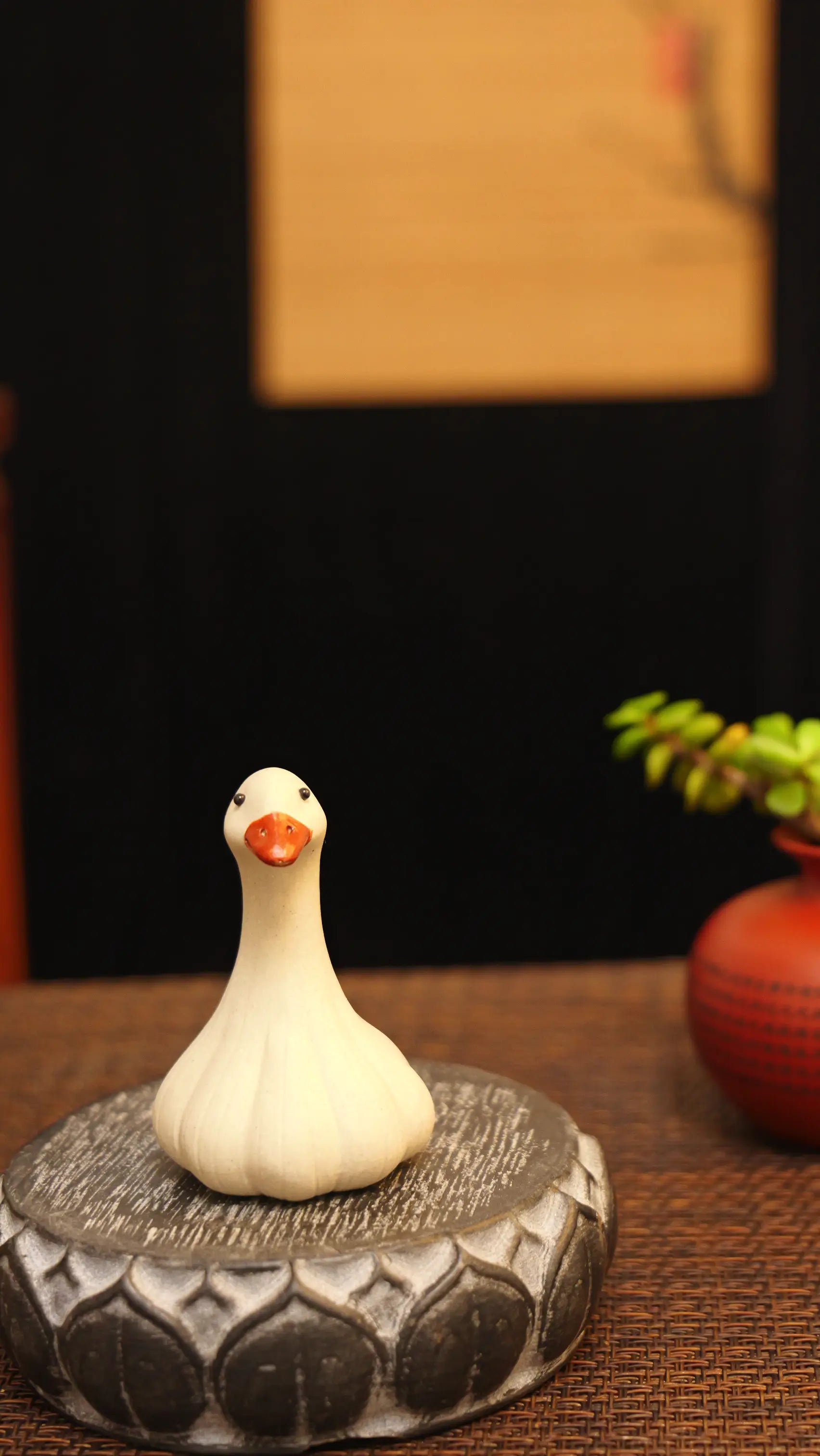 Yixing Zisha Handmade Garlic Goose Tea Pet
