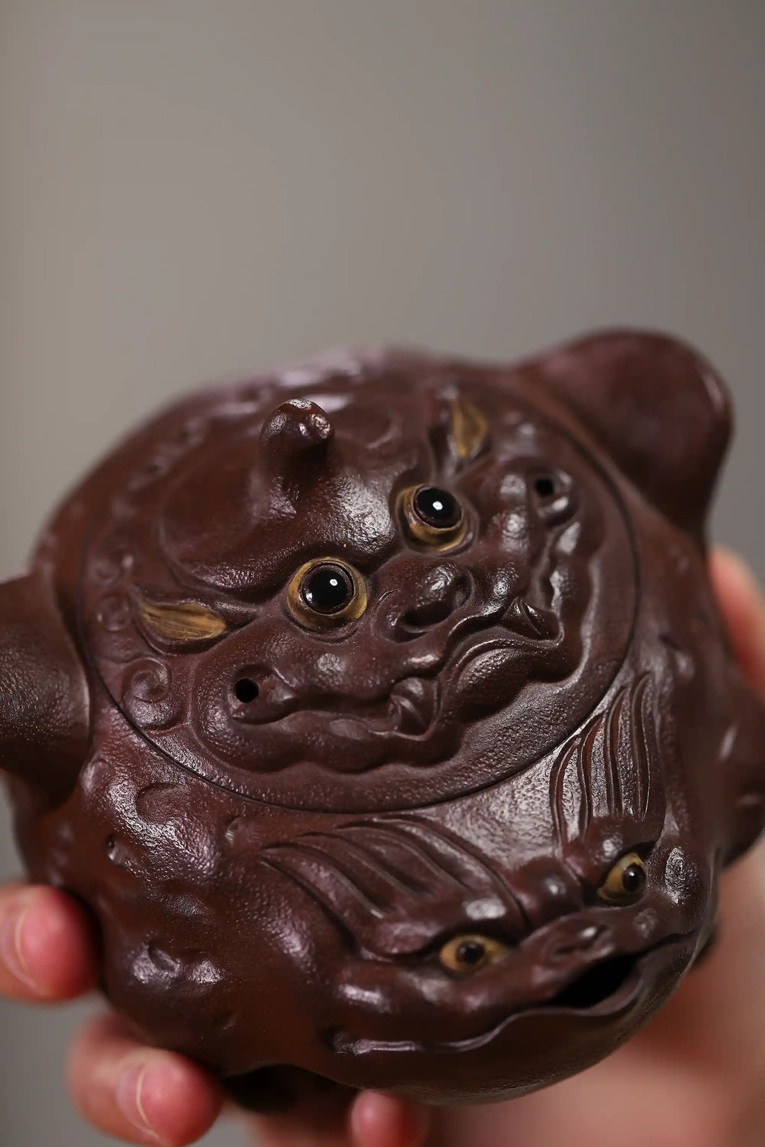 Yixing Zisha Handmade Three-legged Golden Toad Teapot