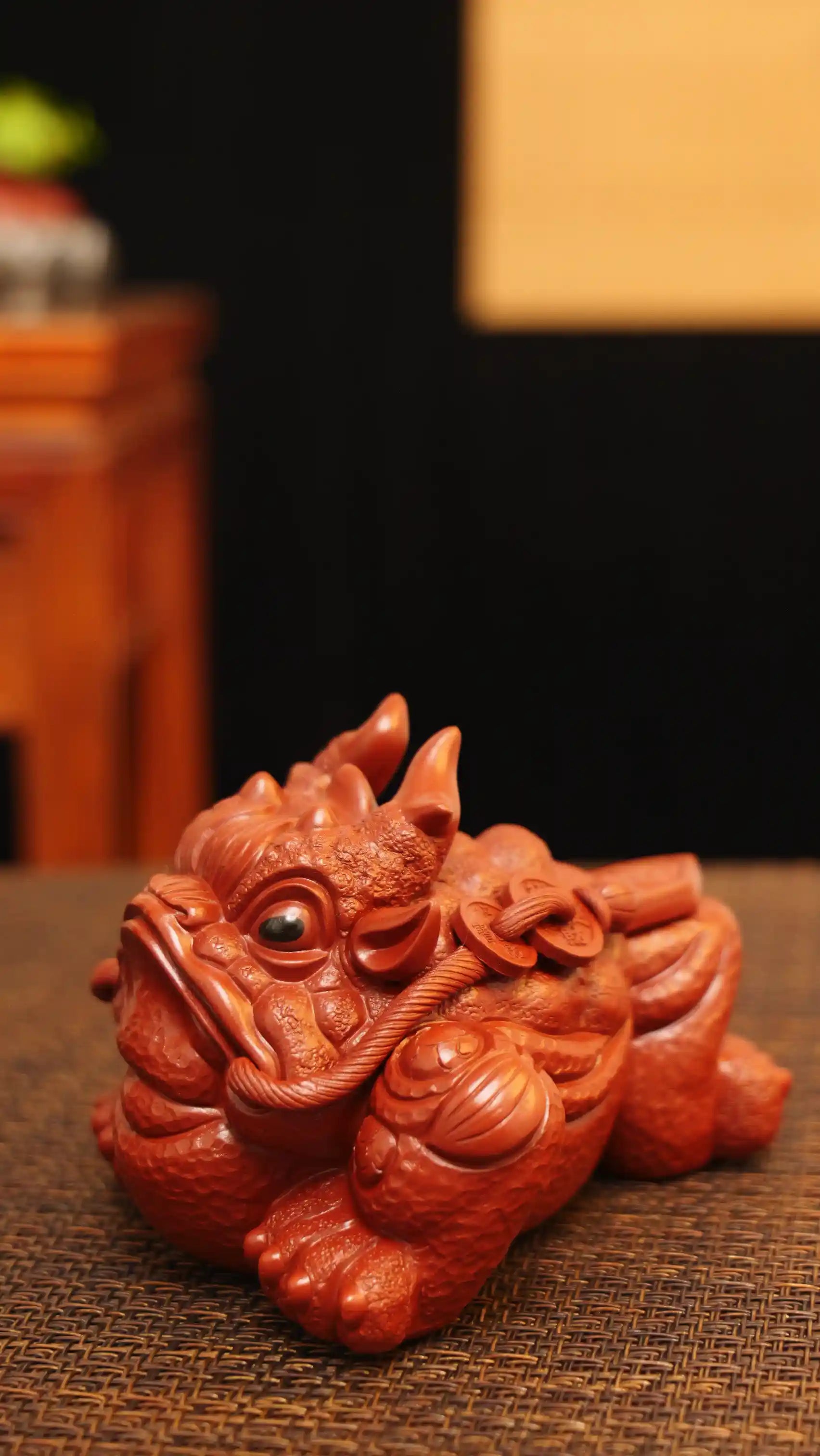 Yixing Zisha Handmade Dragon-horn Toad Tea Pet
