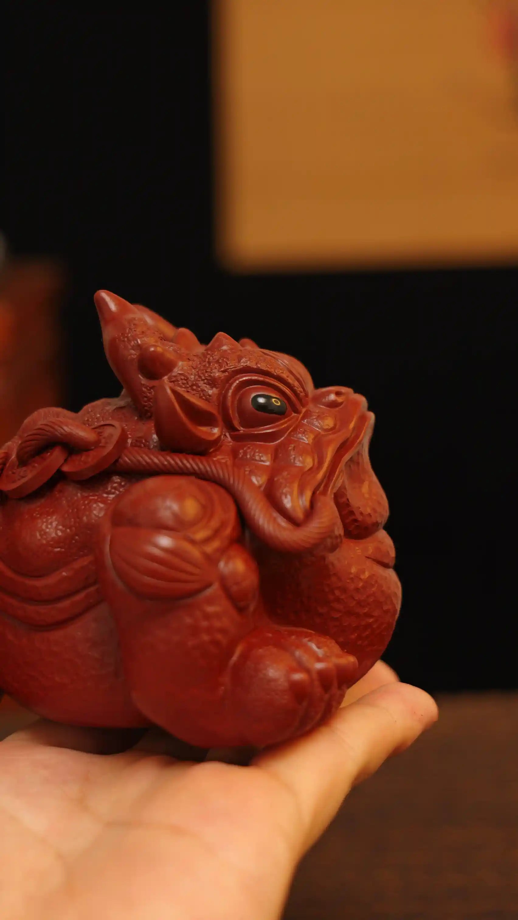 Yixing Zisha Handmade Dragon-horn Toad Tea Pet