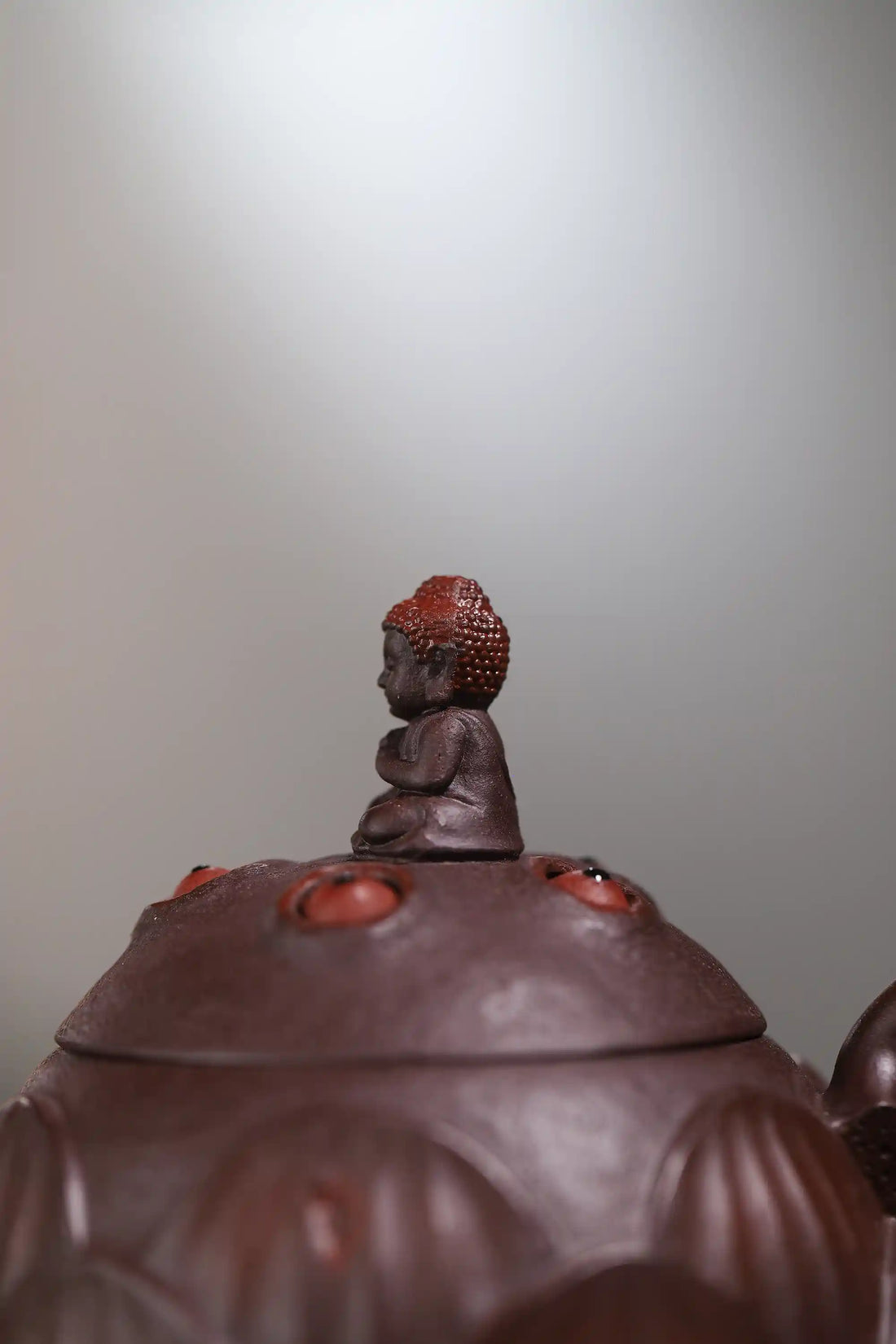 Yixing Zisha Handmade Guanyin on Lotus Throne Teapot