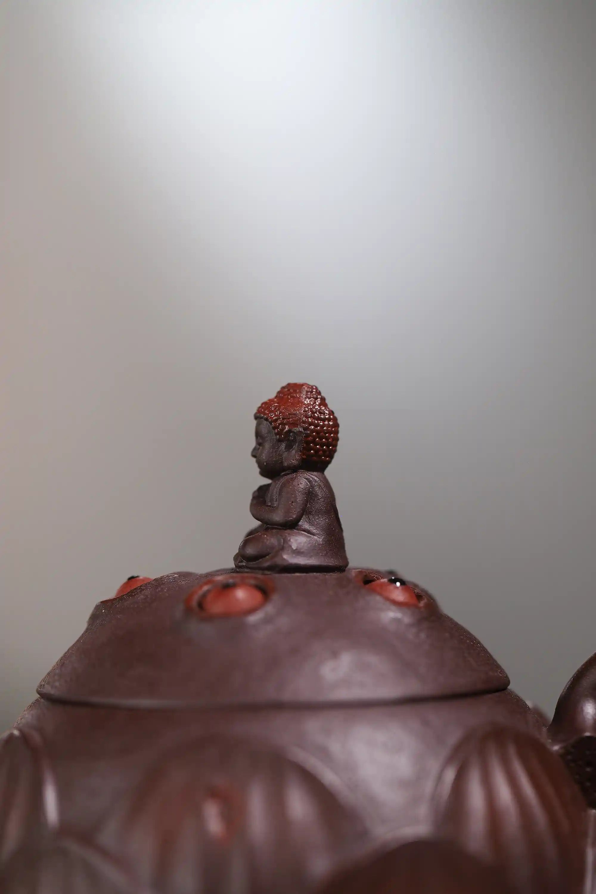 Yixing Zisha Handmade Guanyin on Lotus Throne Teapot