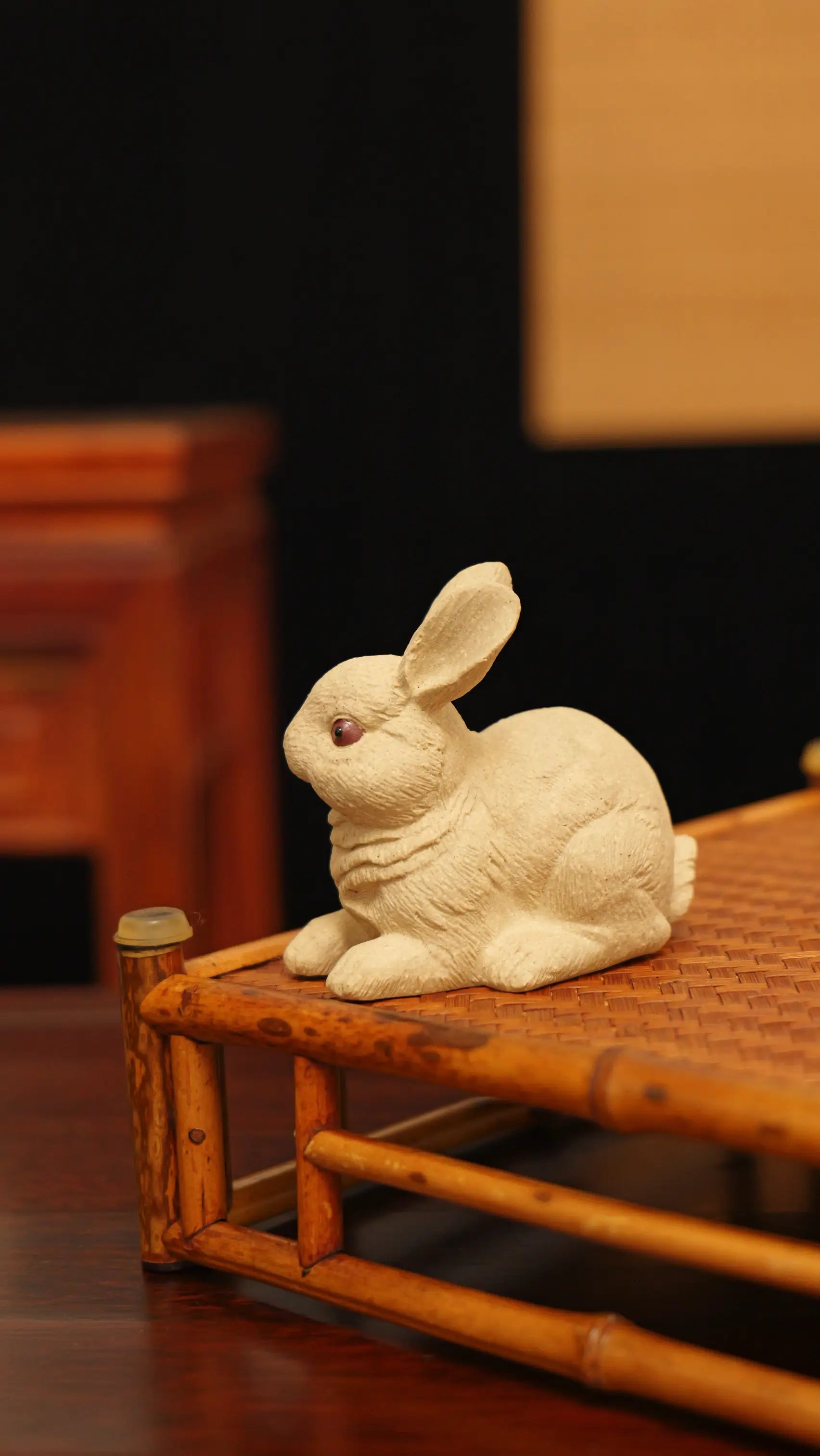 Yixing Zisha Handmade Cute Jade Rabbit Tea Pet