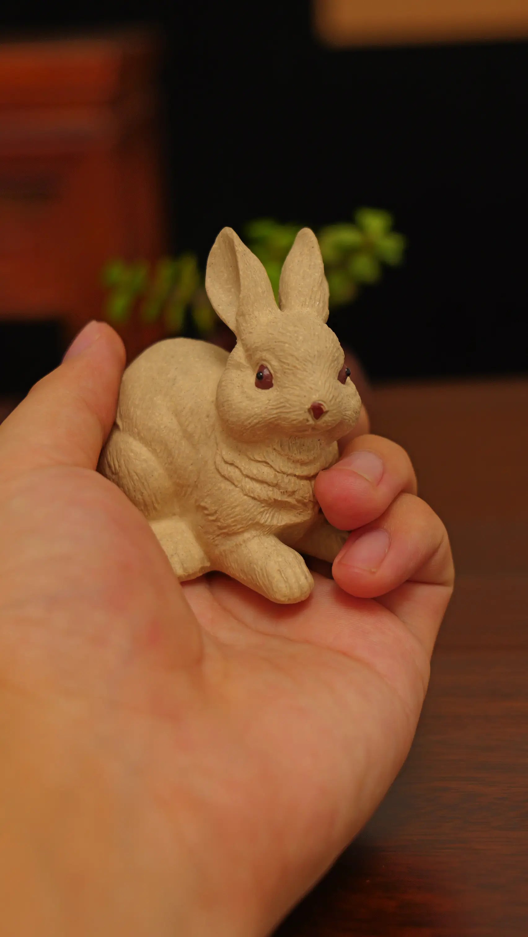 Yixing Zisha Handmade Cute Jade Rabbit Tea Pet