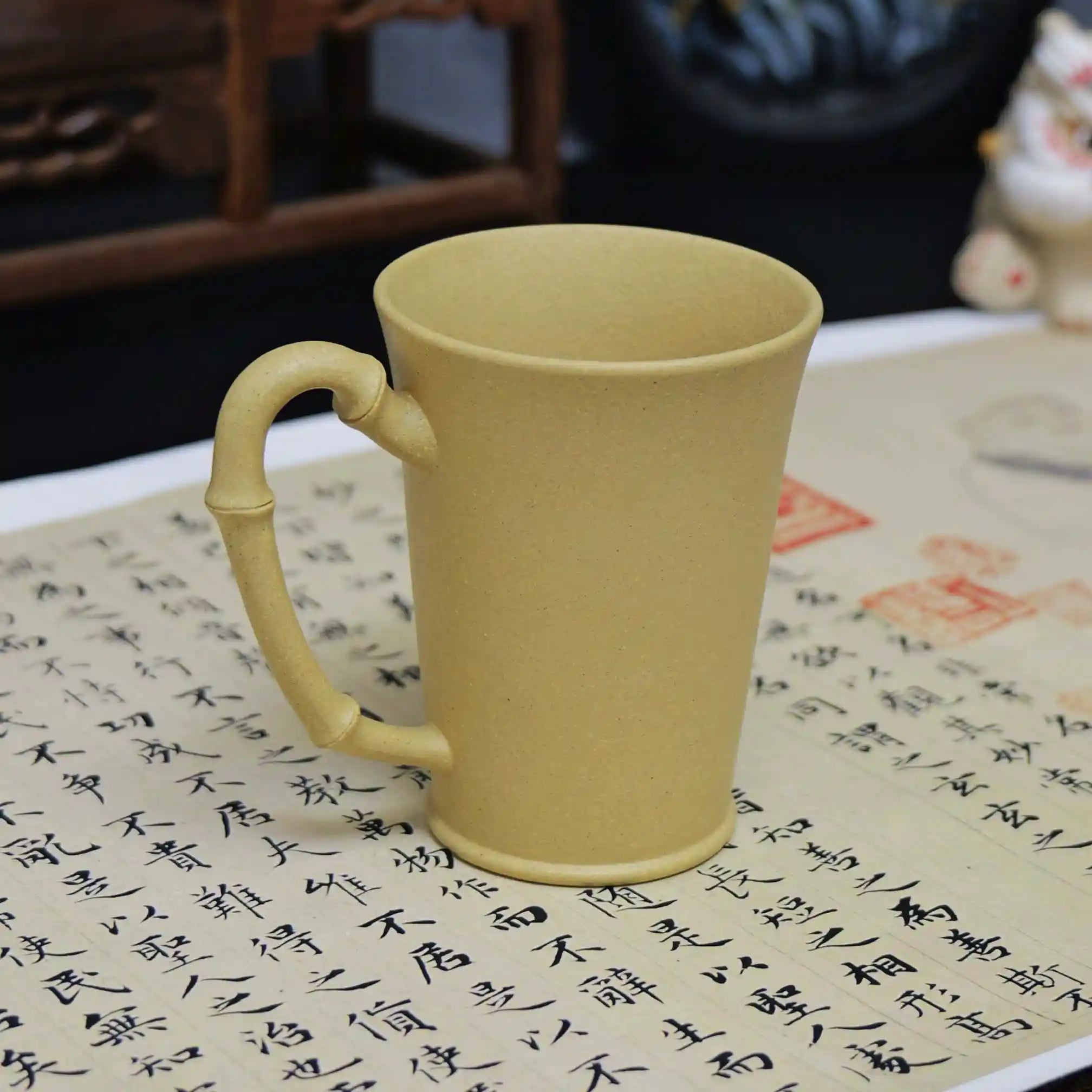 Yixing Zisha Handmade Longevity Peach Bamboo-Joint Teacup