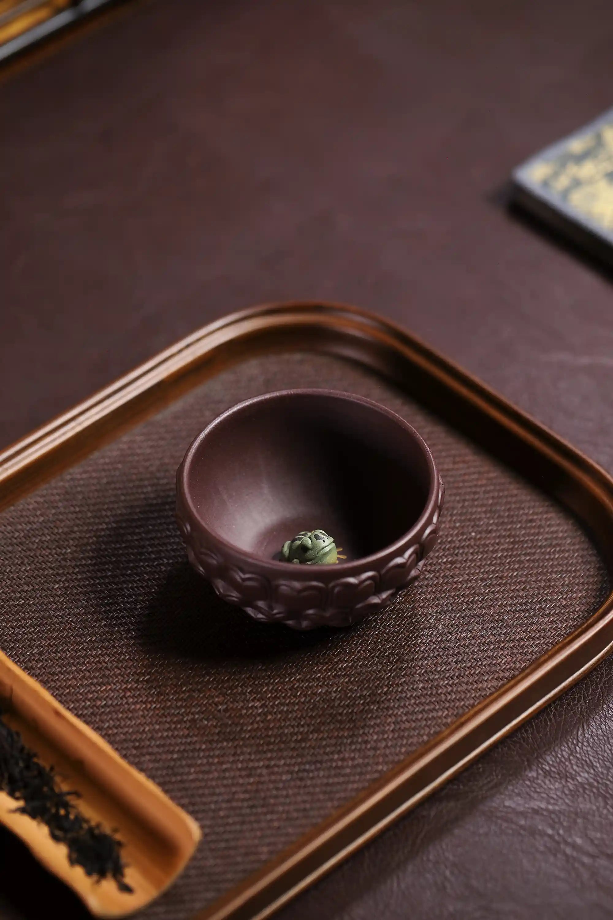 Yixing Zisha Handmade Lotus Frog Tea Cup