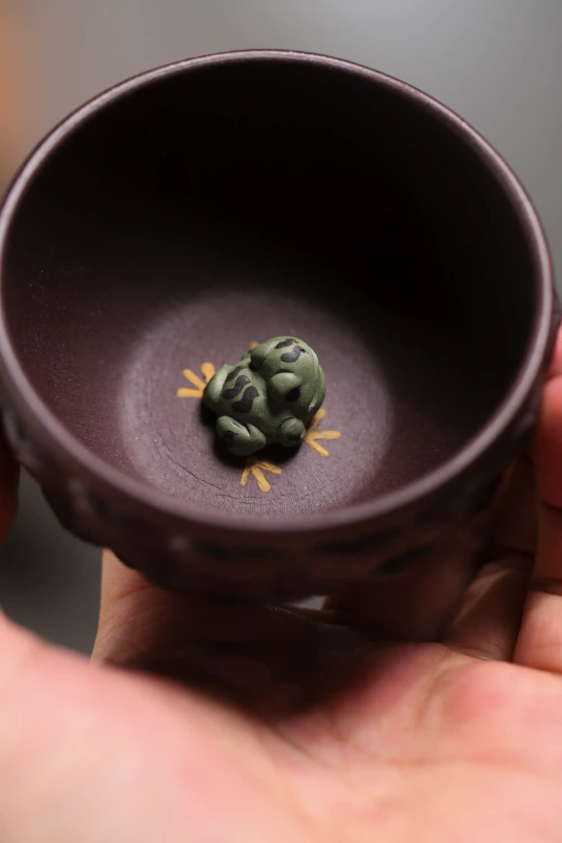 Yixing Zisha Handmade Lotus Frog Tea Cup