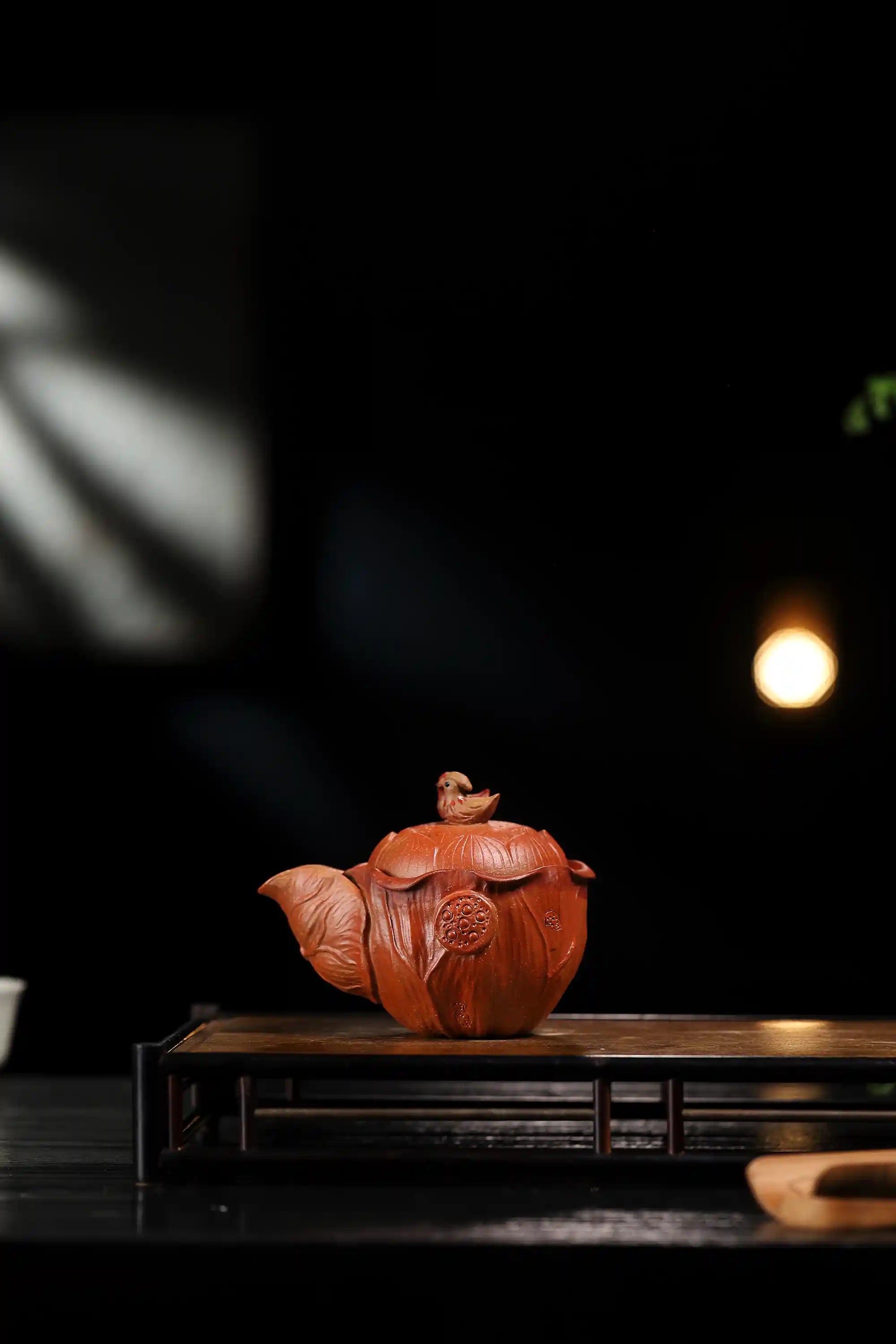 Yixing-Zisha-Handmade-Lotus-Mandarin-Duck-Teapot