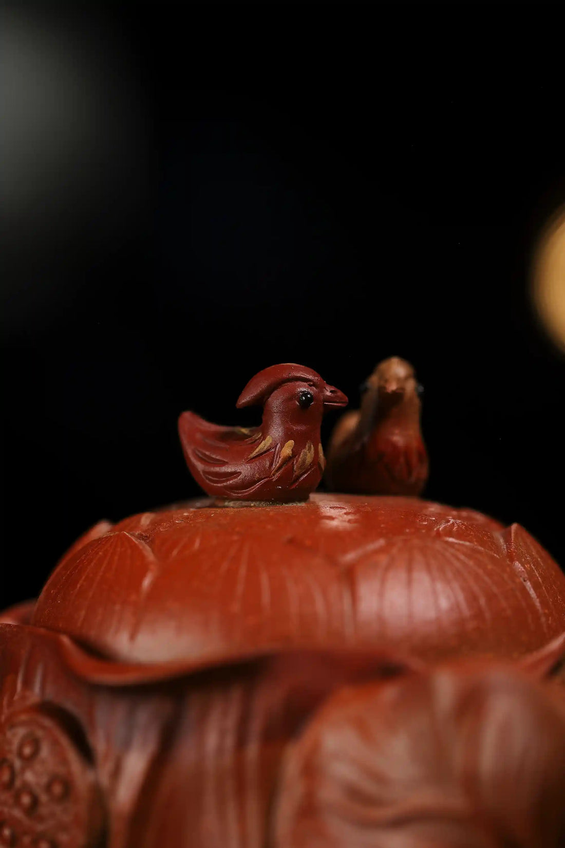 Yixing-Zisha-Handmade-Lotus-Mandarin-Duck-Teapot