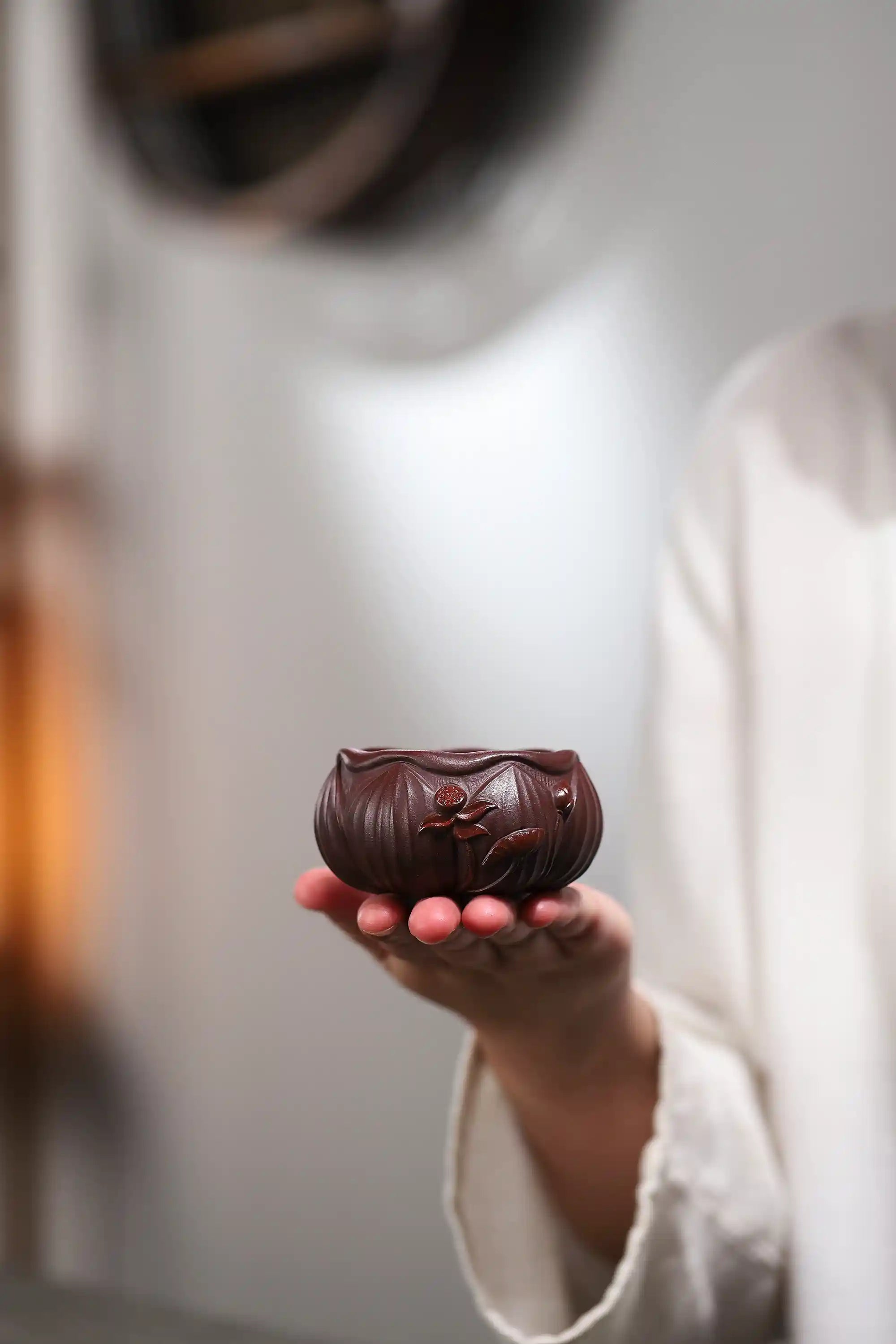 Yixing Zisha Handmade Lotus Teacup