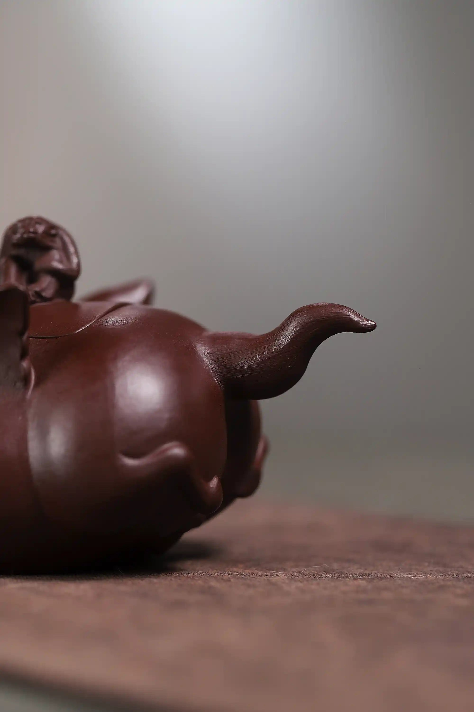 Yixing Zisha Handmade Monkey on Flying Horse Teapot