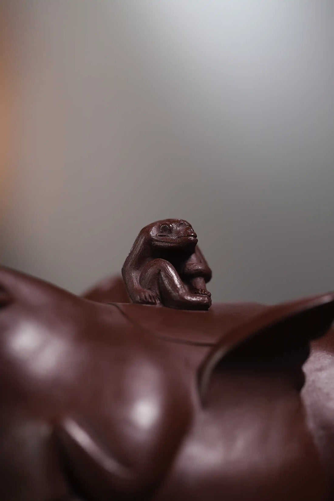 Yixing Zisha Handmade Monkey on Flying Horse Teapot