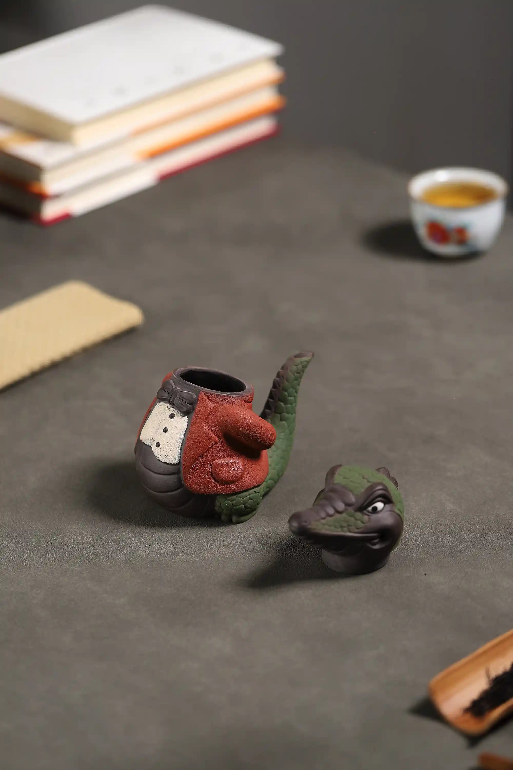 Yixing Zisha Handmade Mr. Crocodile Teapot