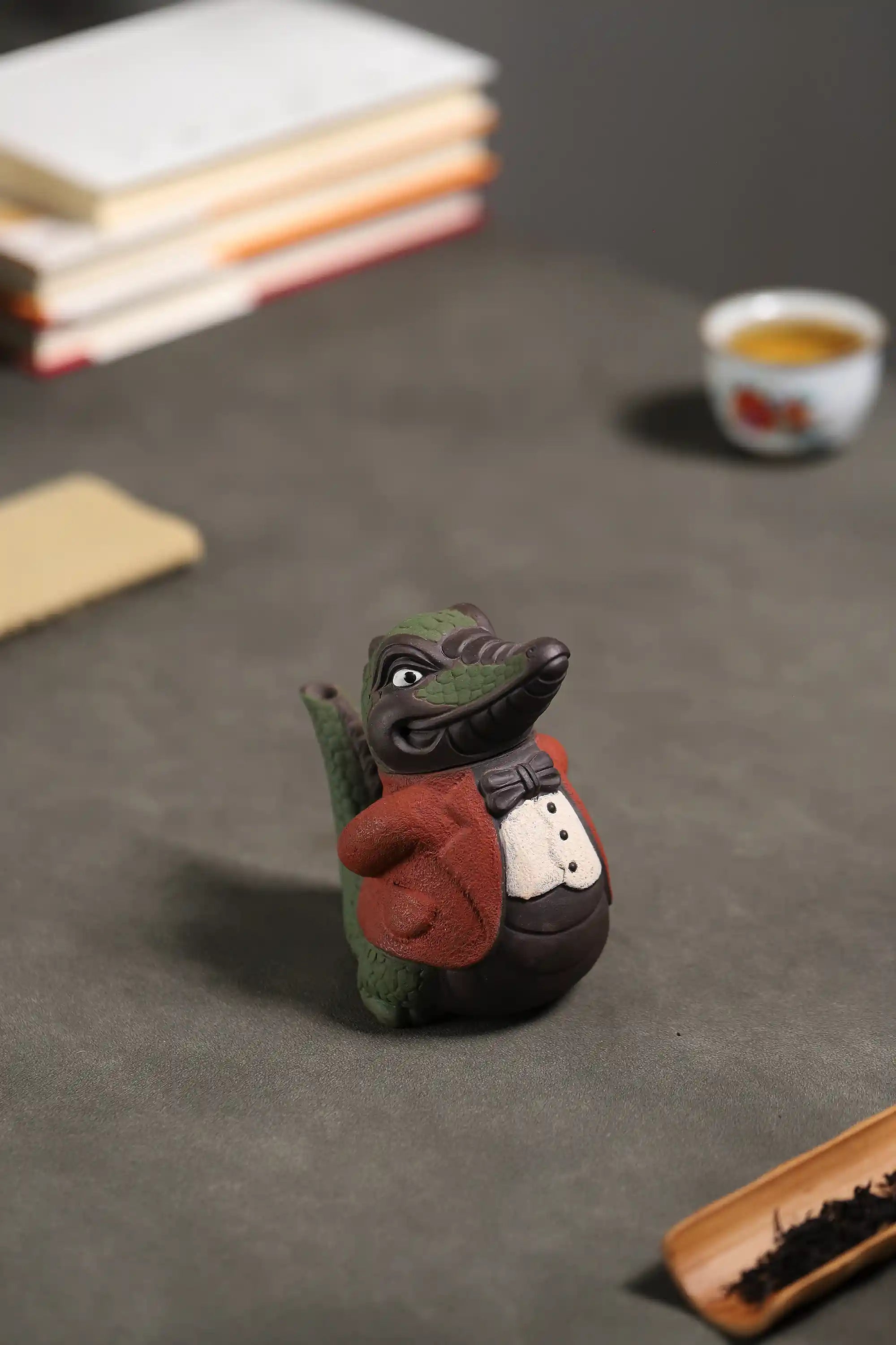 Yixing Zisha Handmade Mr. Crocodile Teapot