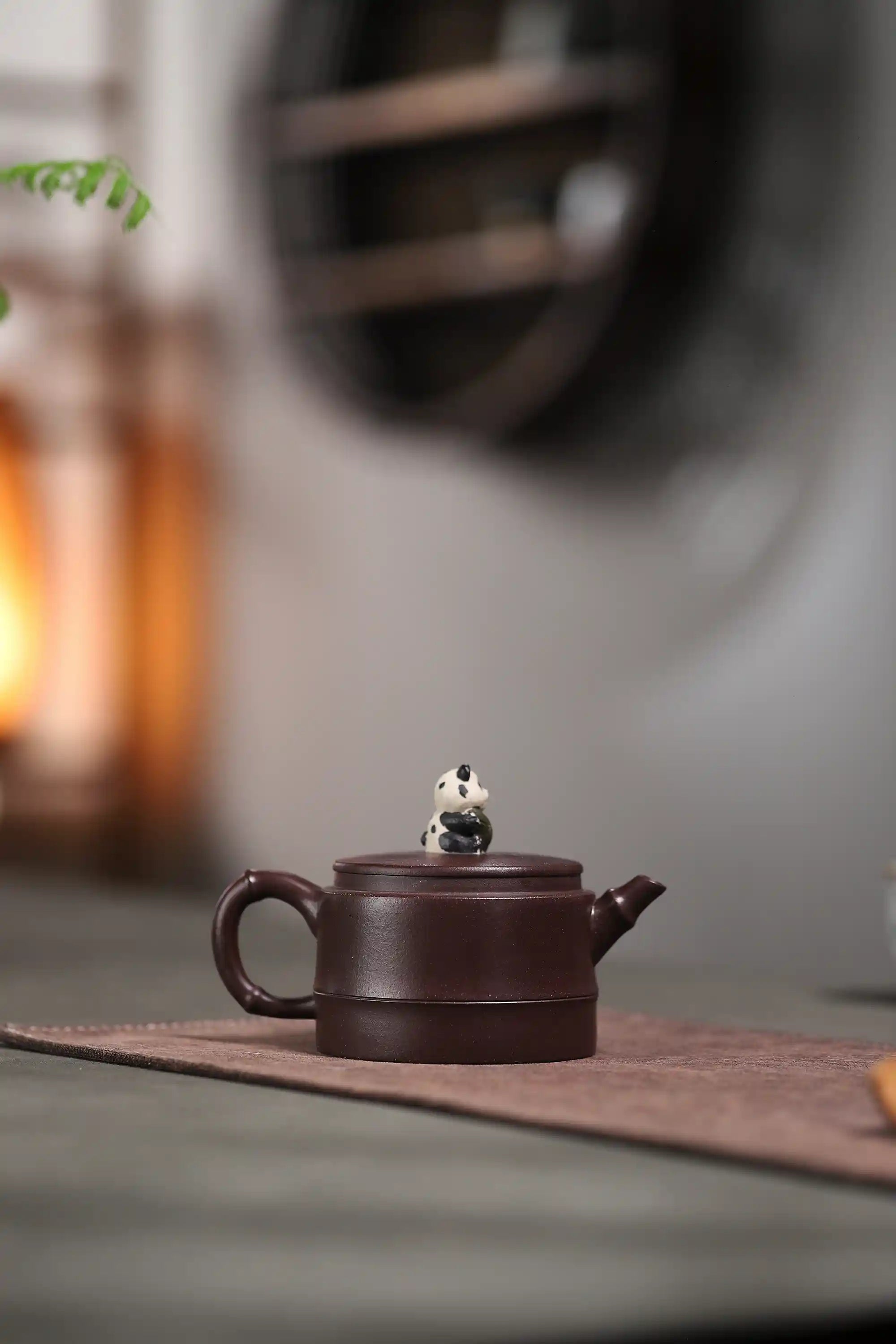 Yixing Zisha Handmade Panda Bamboo Tube Teapot