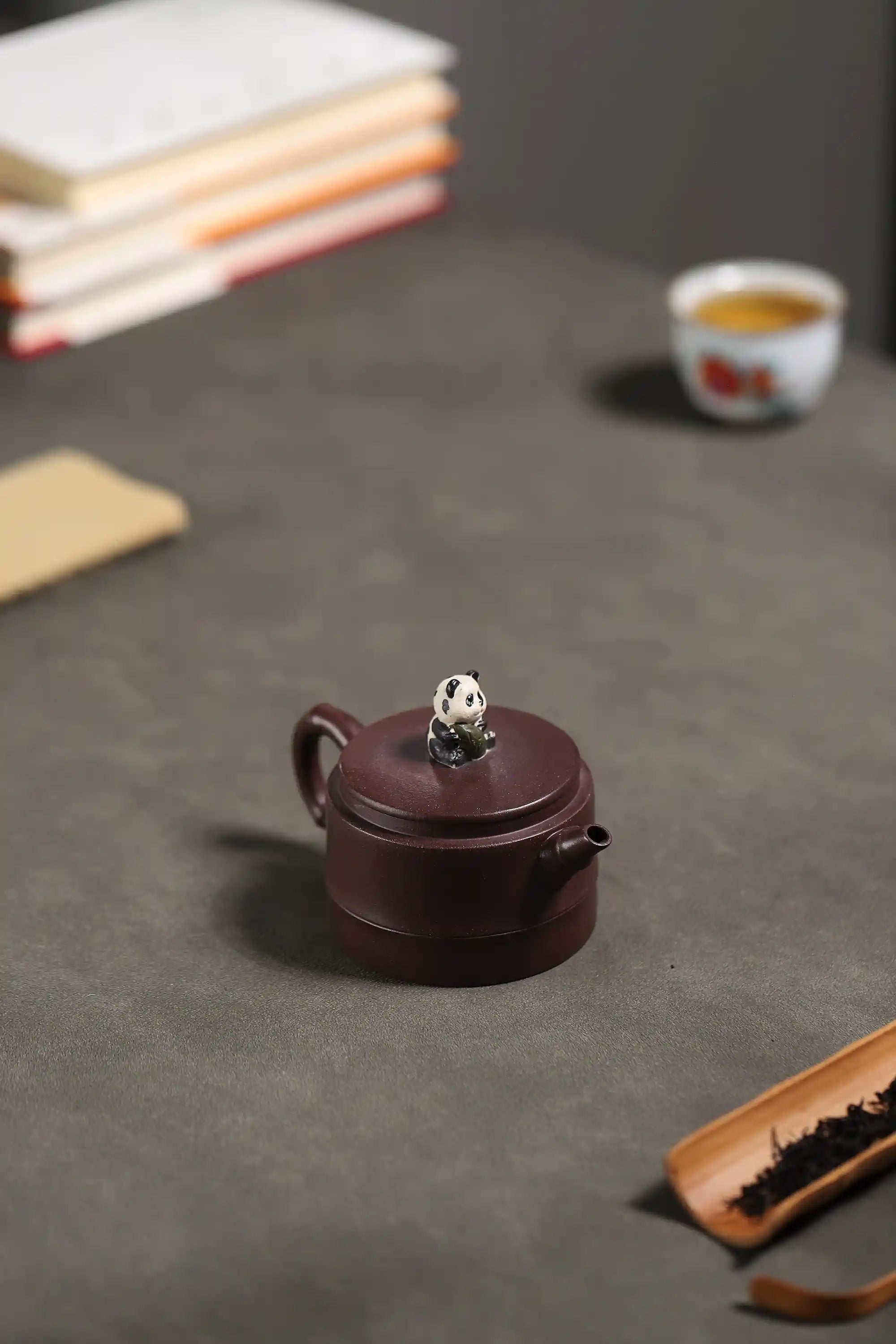 Yixing Zisha Handmade Panda Bamboo Tube Teapot