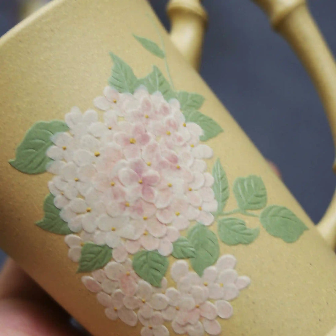 Yixing Zisha Handmade Peony Bamboo-Joint Teacup