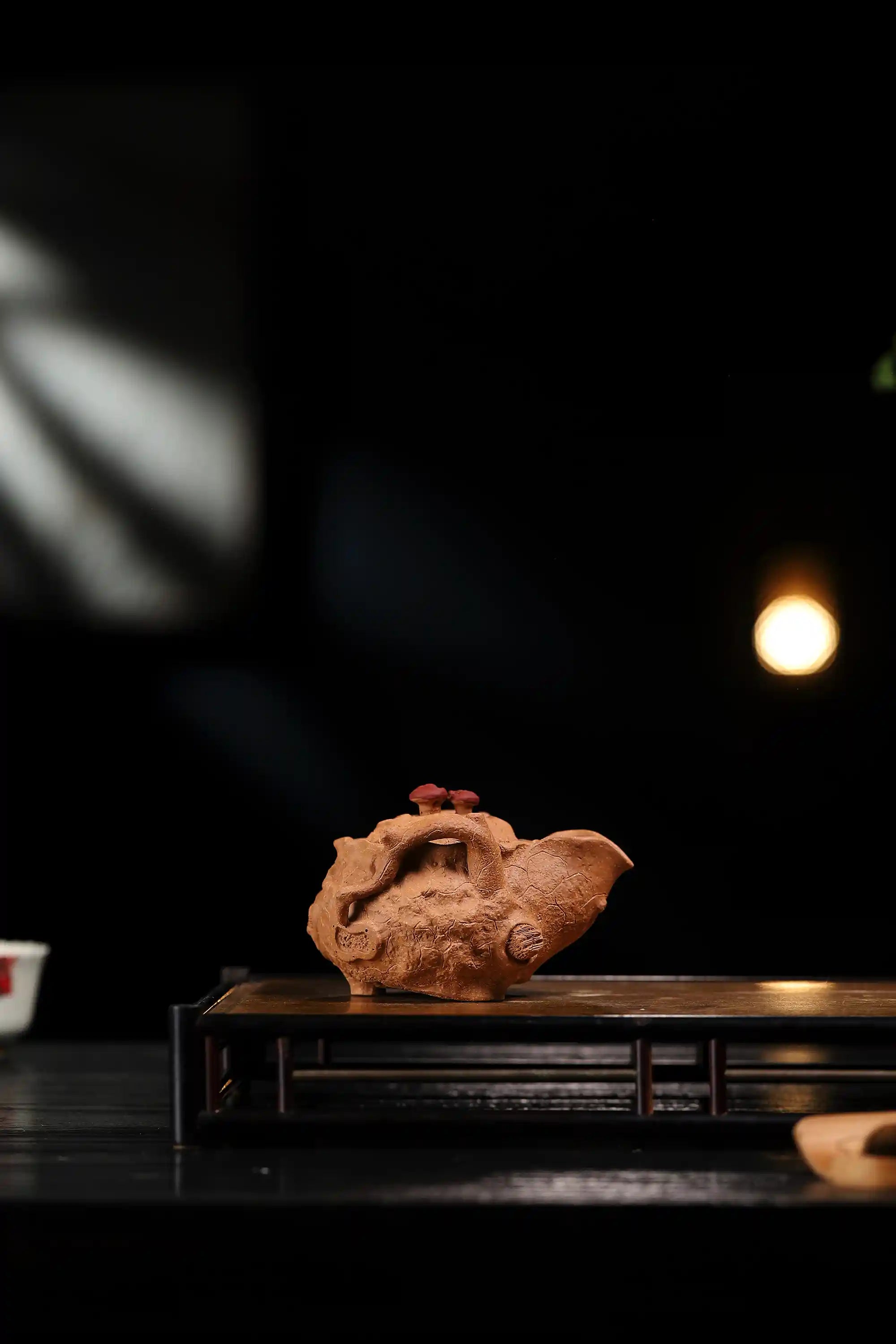 Yixing Zisha Handmade Plum Blossom Stump Teapot