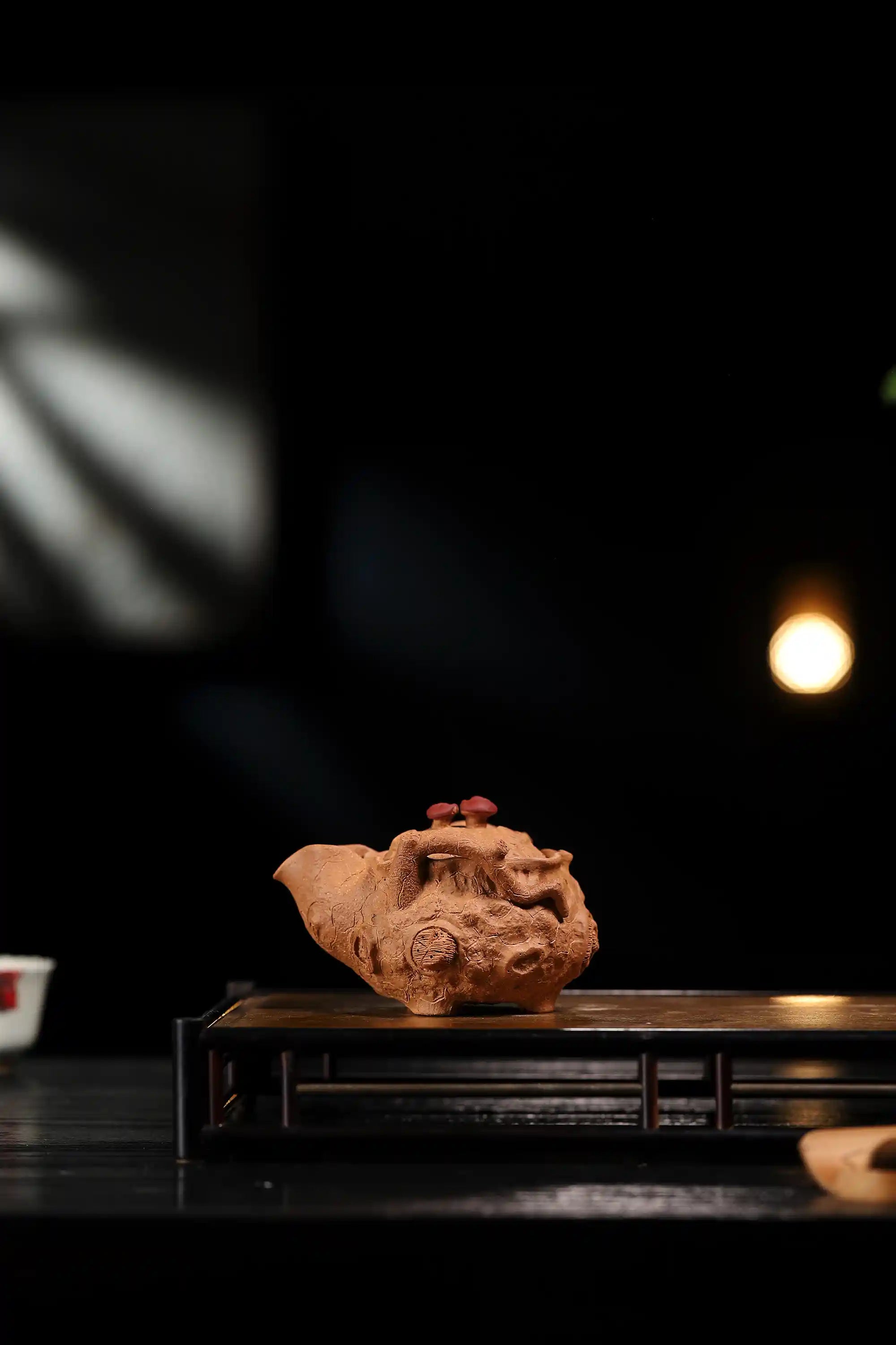 Yixing Zisha Handmade Plum Blossom Stump Teapot