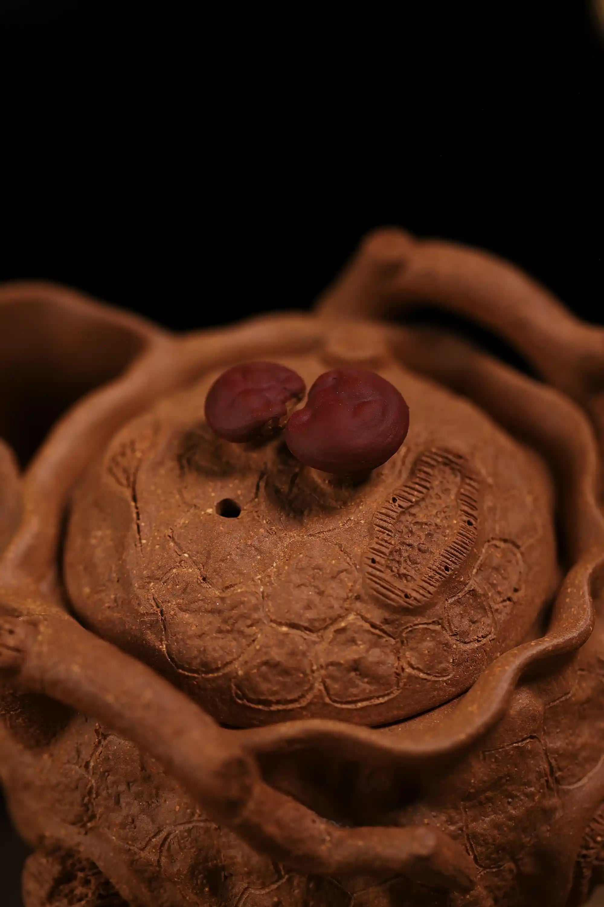 Yixing Zisha Handmade Plum Blossom Stump Teapot