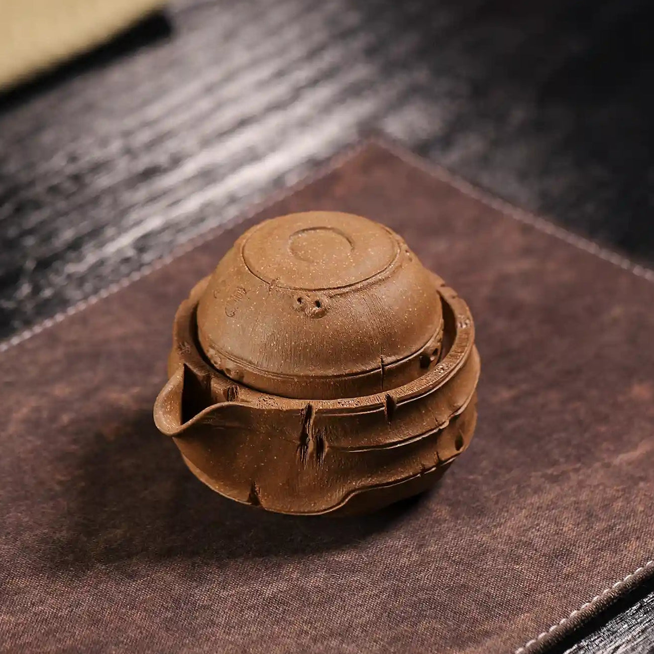 Yixing Zisha Handmade Plum Blossom Stump Teapot