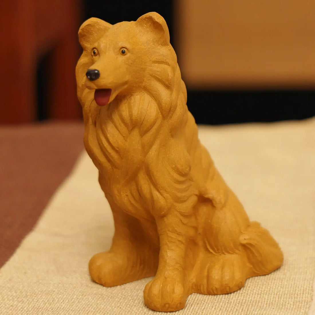 Yixing Zisha Handmade Realistic Golden Retriever Tea Pet