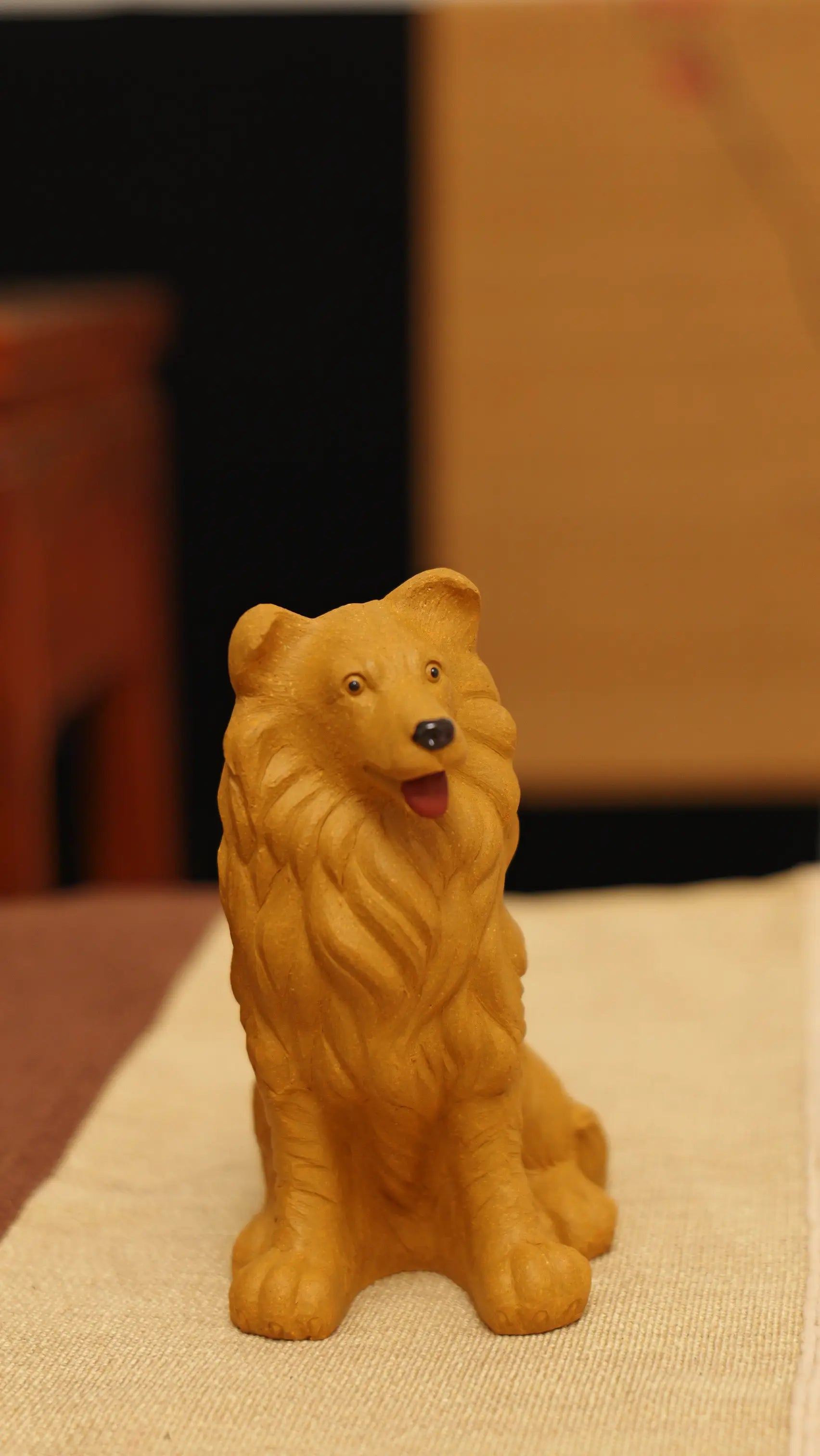 Yixing Zisha Handmade Realistic Golden Retriever Tea Pet