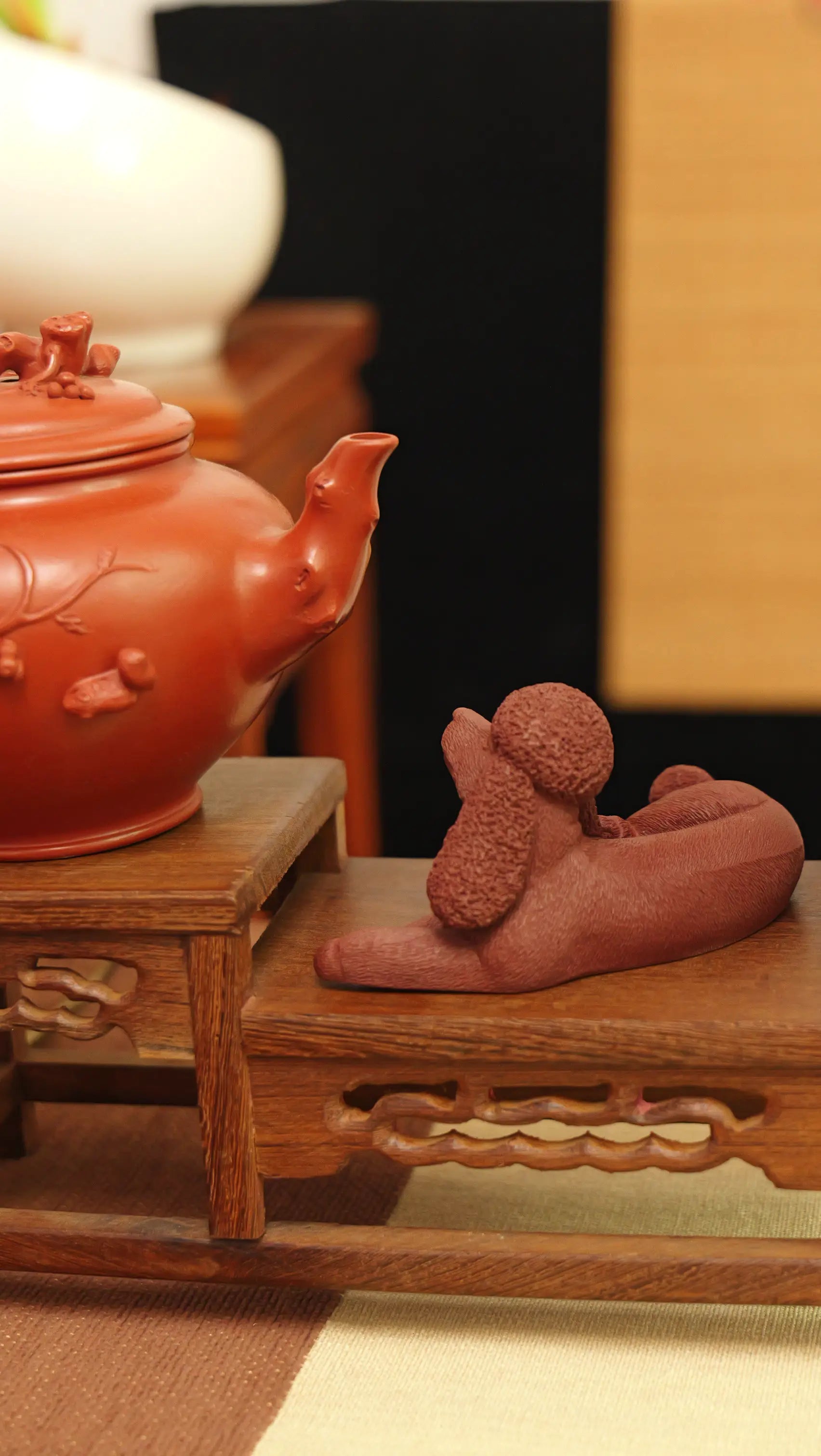 Yixing Zisha Handmade Realistic Poodle Tea Pet (Lively Style)