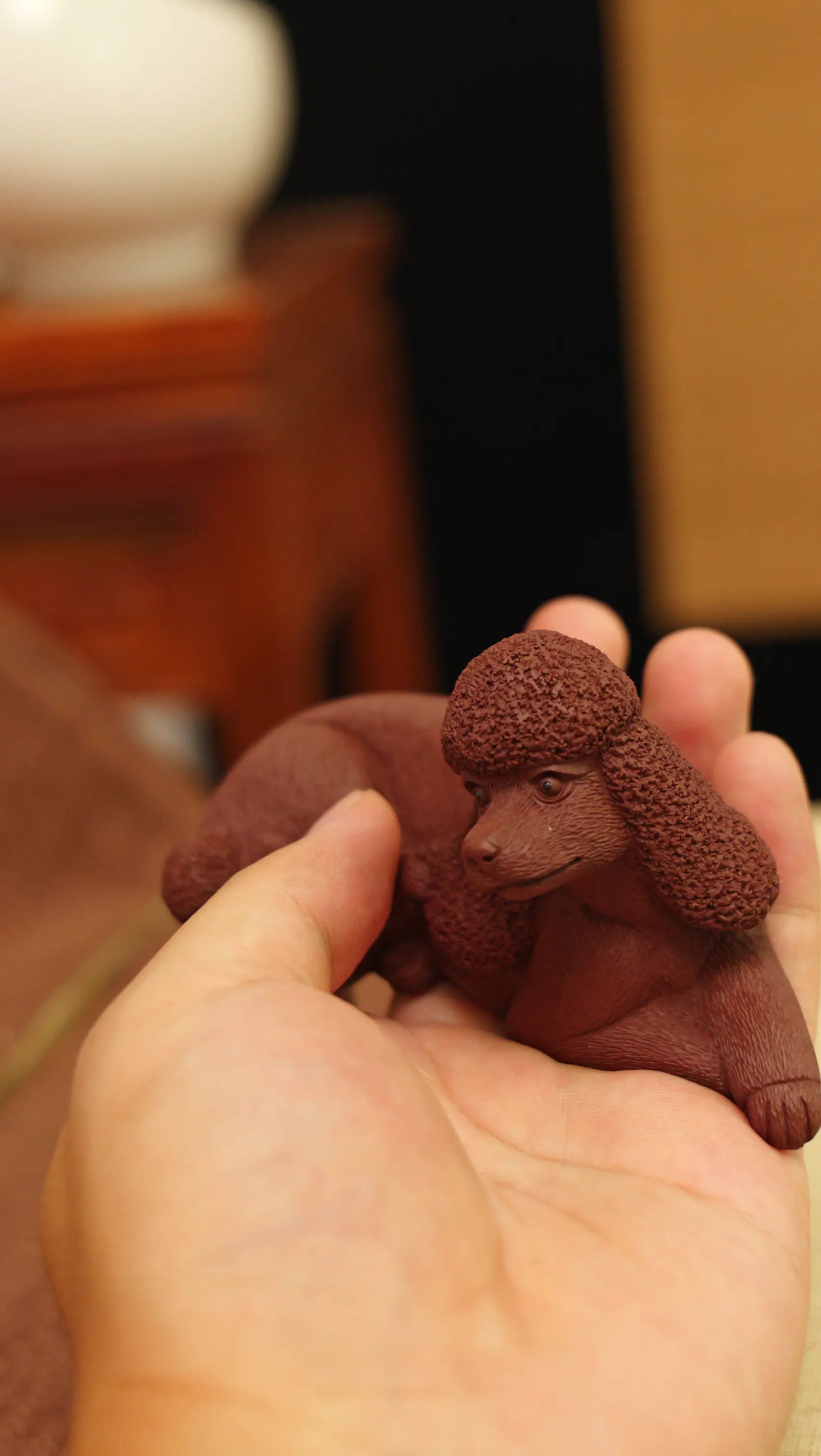 Yixing Zisha Handmade Realistic Poodle Tea Pet (Lively Style)